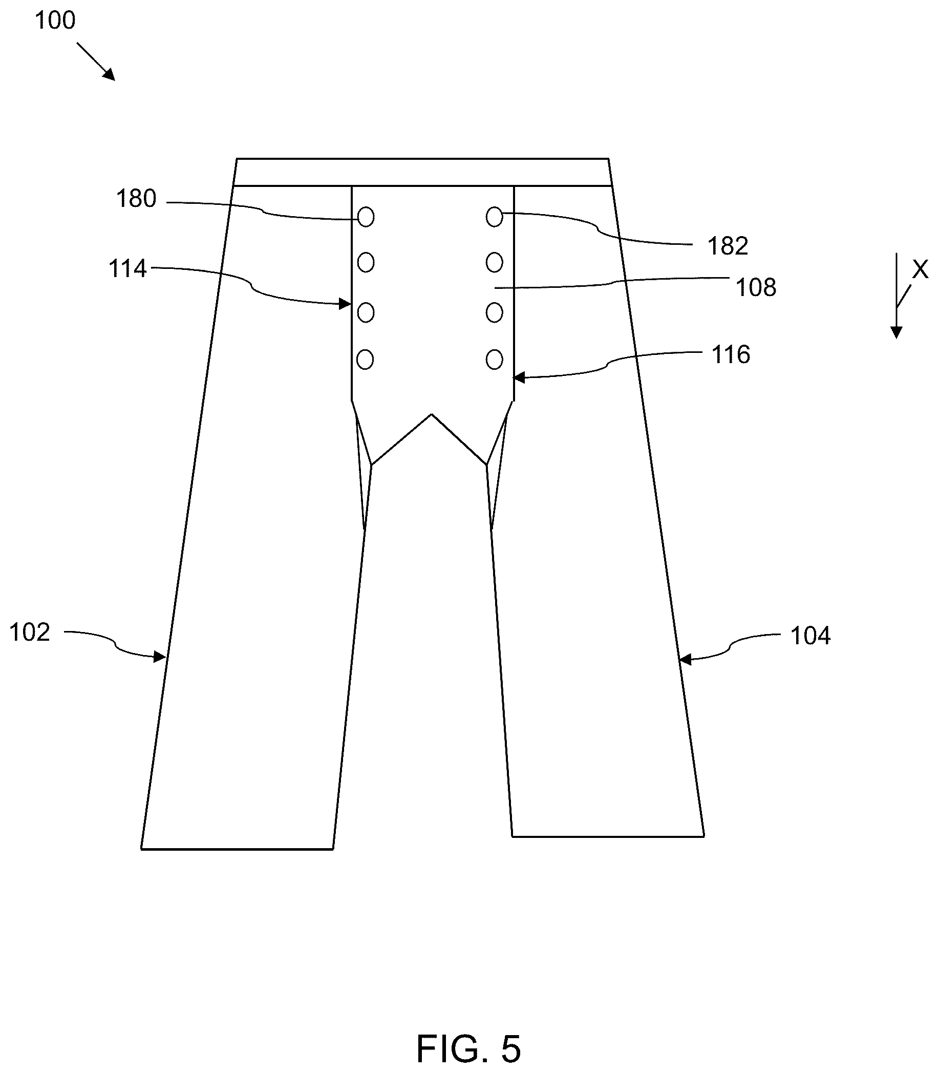 Patent US12396496 Figure 5 – Garment for facilitating urination