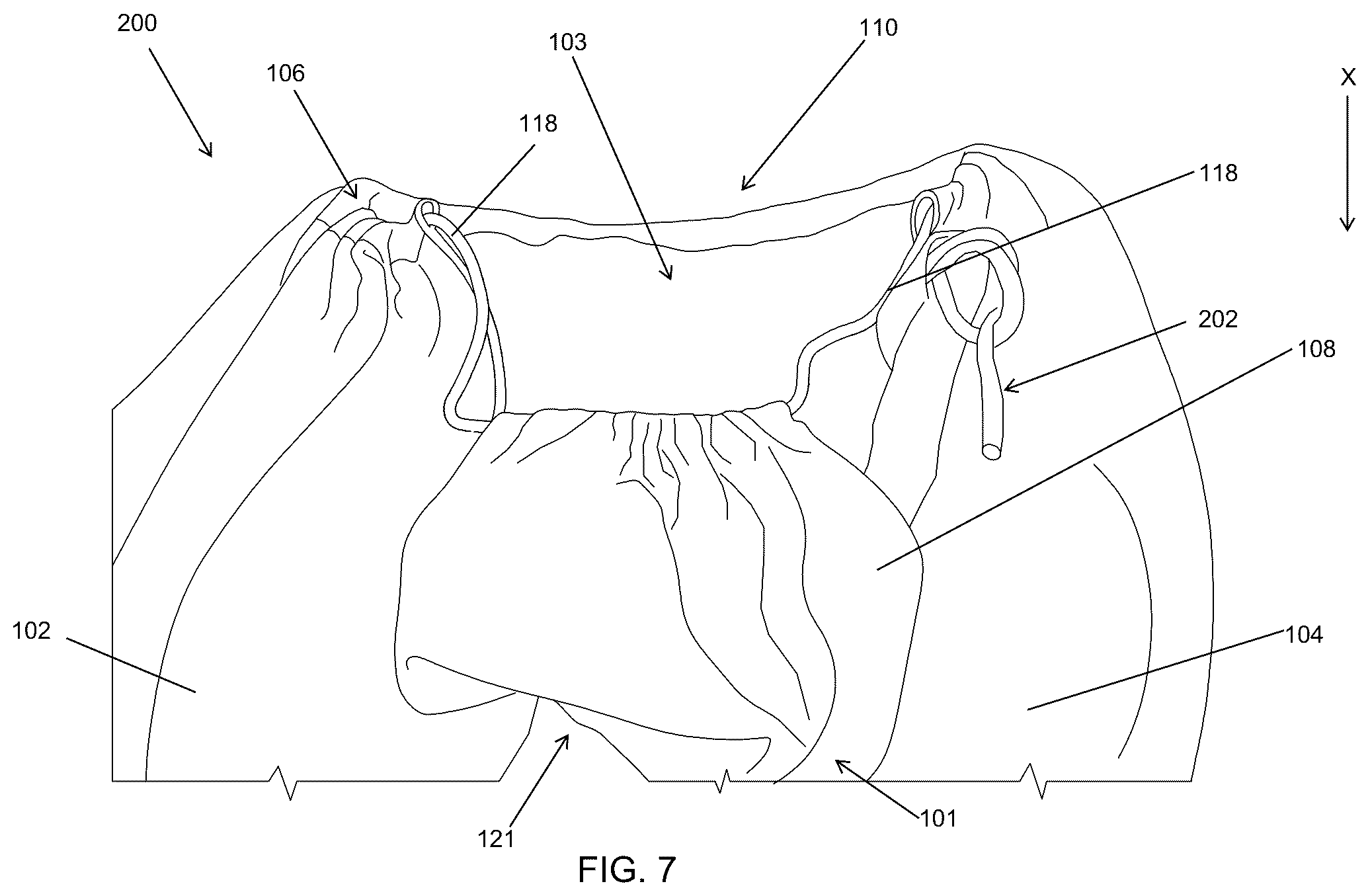 Patent US12396496 Figure 7 – Garment for facilitating urination