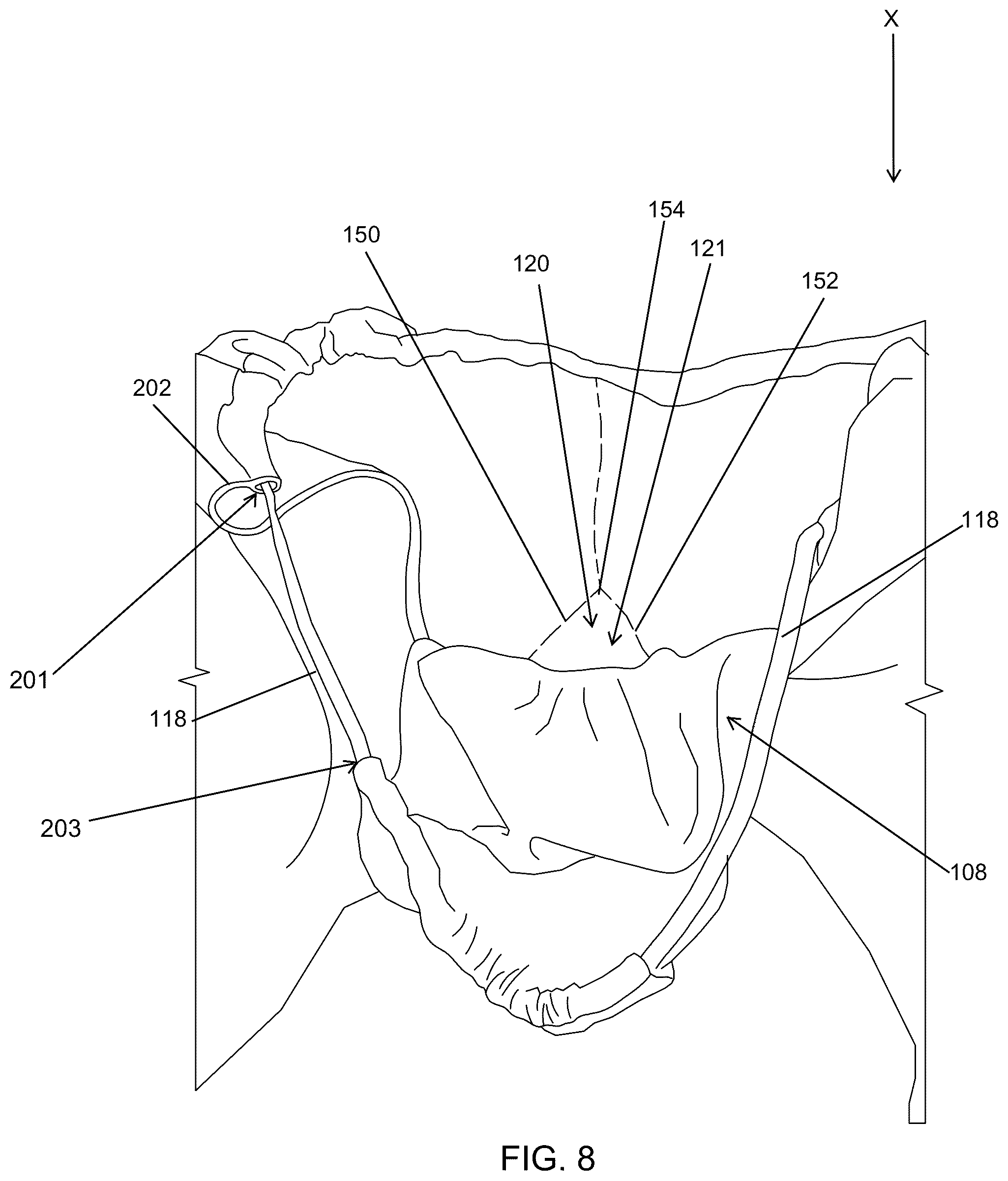 Patent US12396496 Figure 8 – Garment for facilitating urination