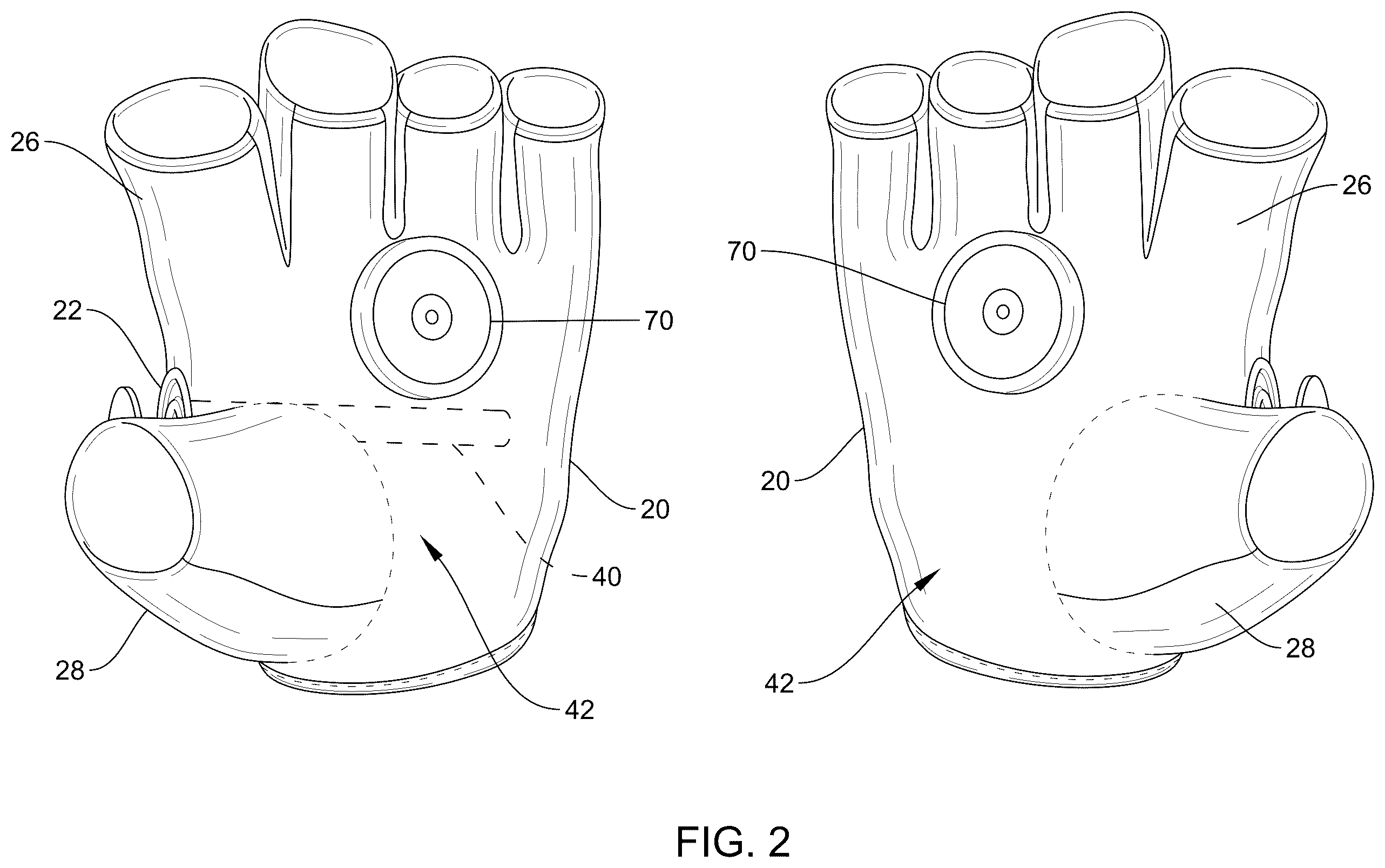Patent US12396502 Figure 2 – Self defense glove