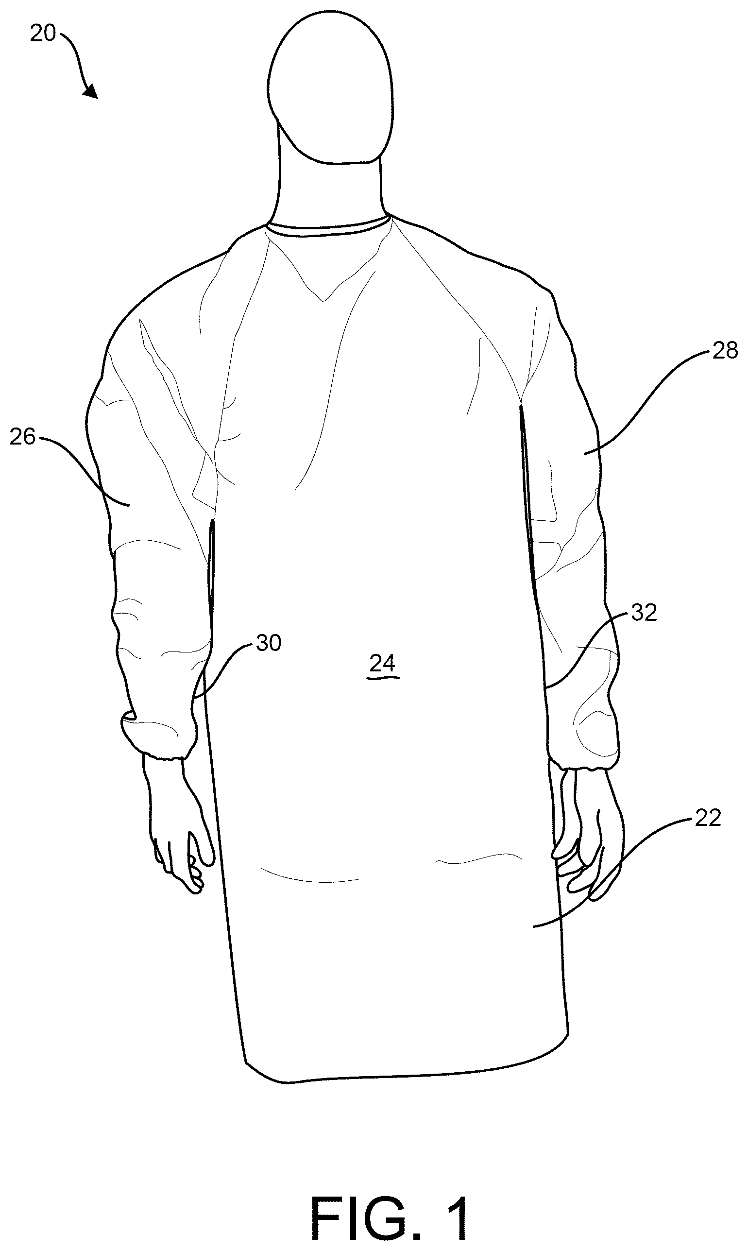 Patent US12396505 — Protective garment and seam tape used therewith — Figure 1