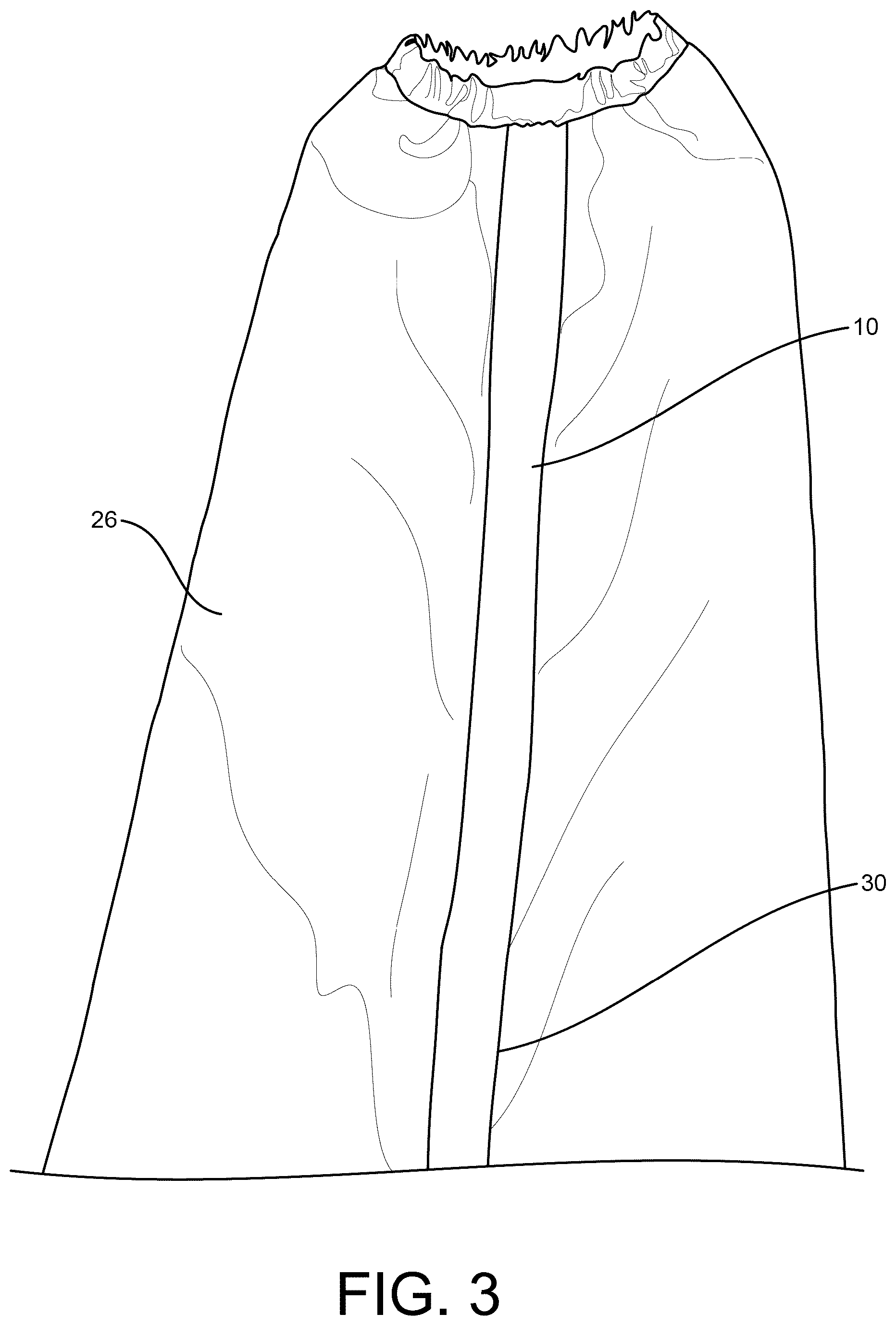 Patent US12396505 Figure 3 – Protective garment and seam tape used therewith