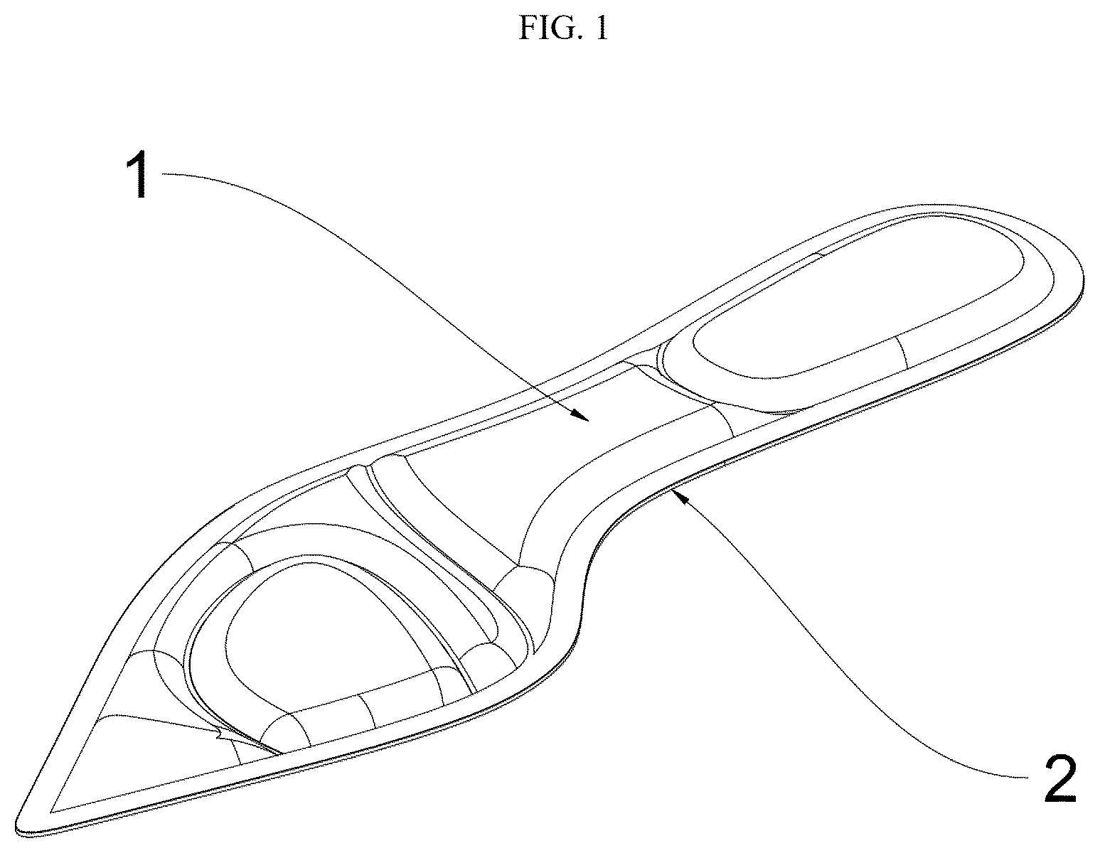 Patent US12396511 — Honeycomb silicone shock-absorbing integrally-formed insole — Figure 1