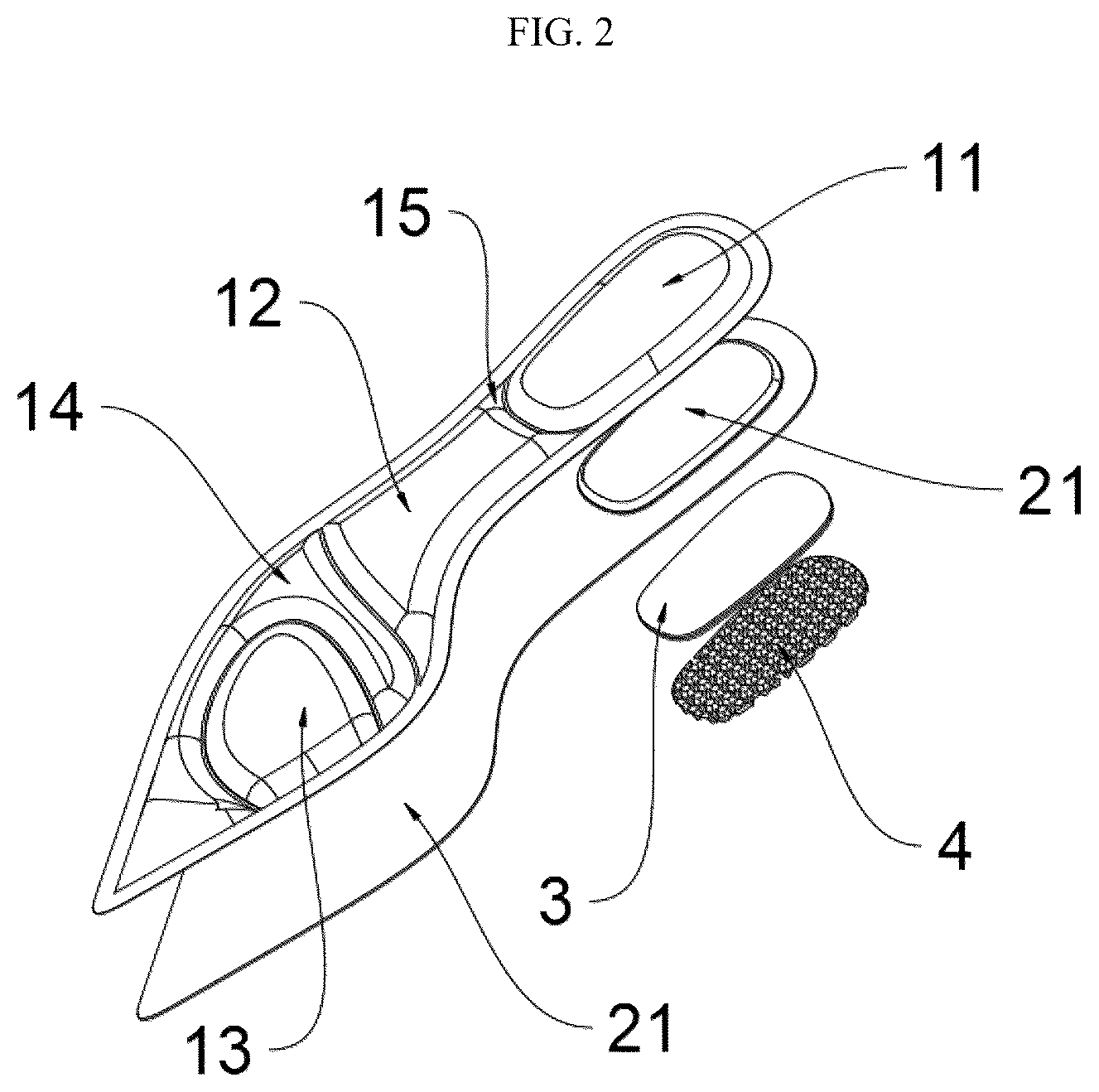 Patent US12396511 Figure 2 – Honeycomb silicone shock-absorbing integrally-formed insole