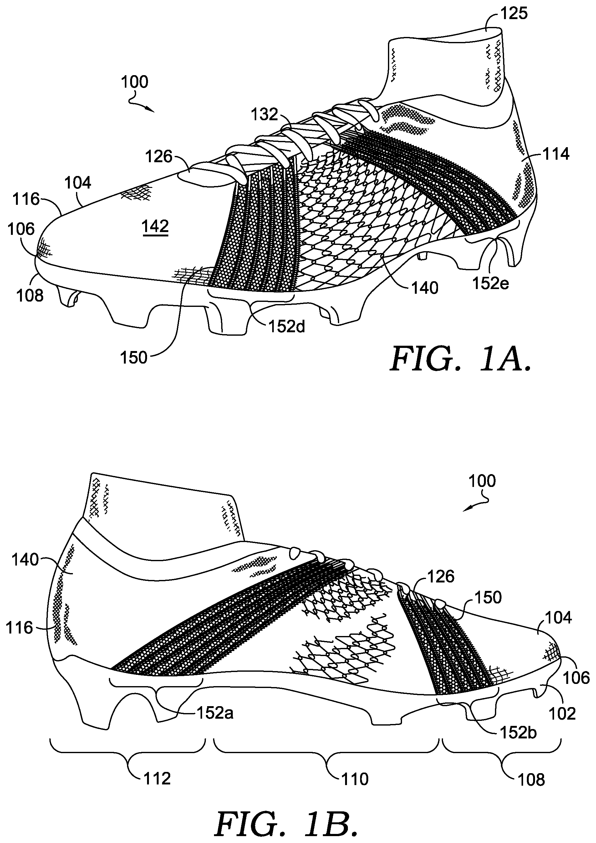 Patent US12396512 — Articles of footwear with knitted components and methods of manufacturing the same — Figure 1