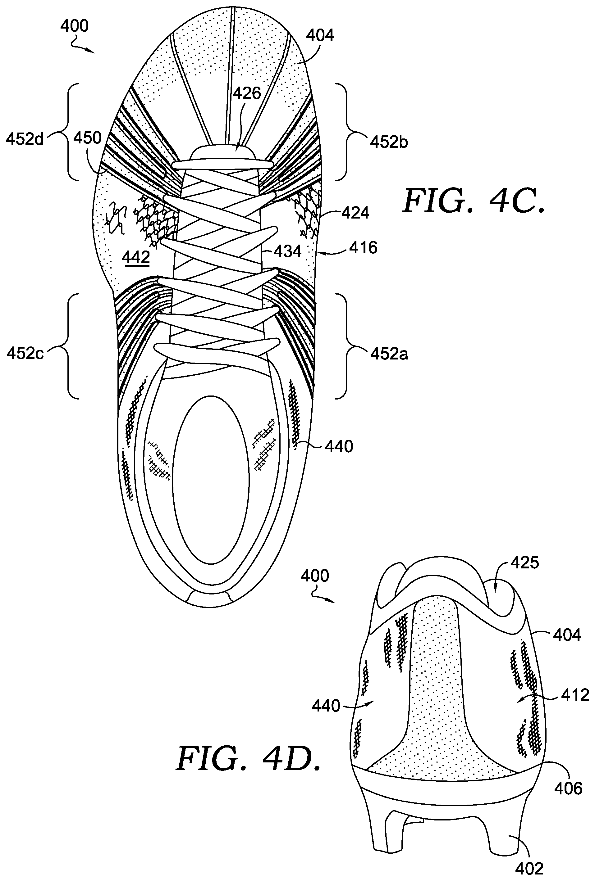 Patent US12396512 Figure 5 – Articles of footwear with knitted components and methods of manufacturing the same