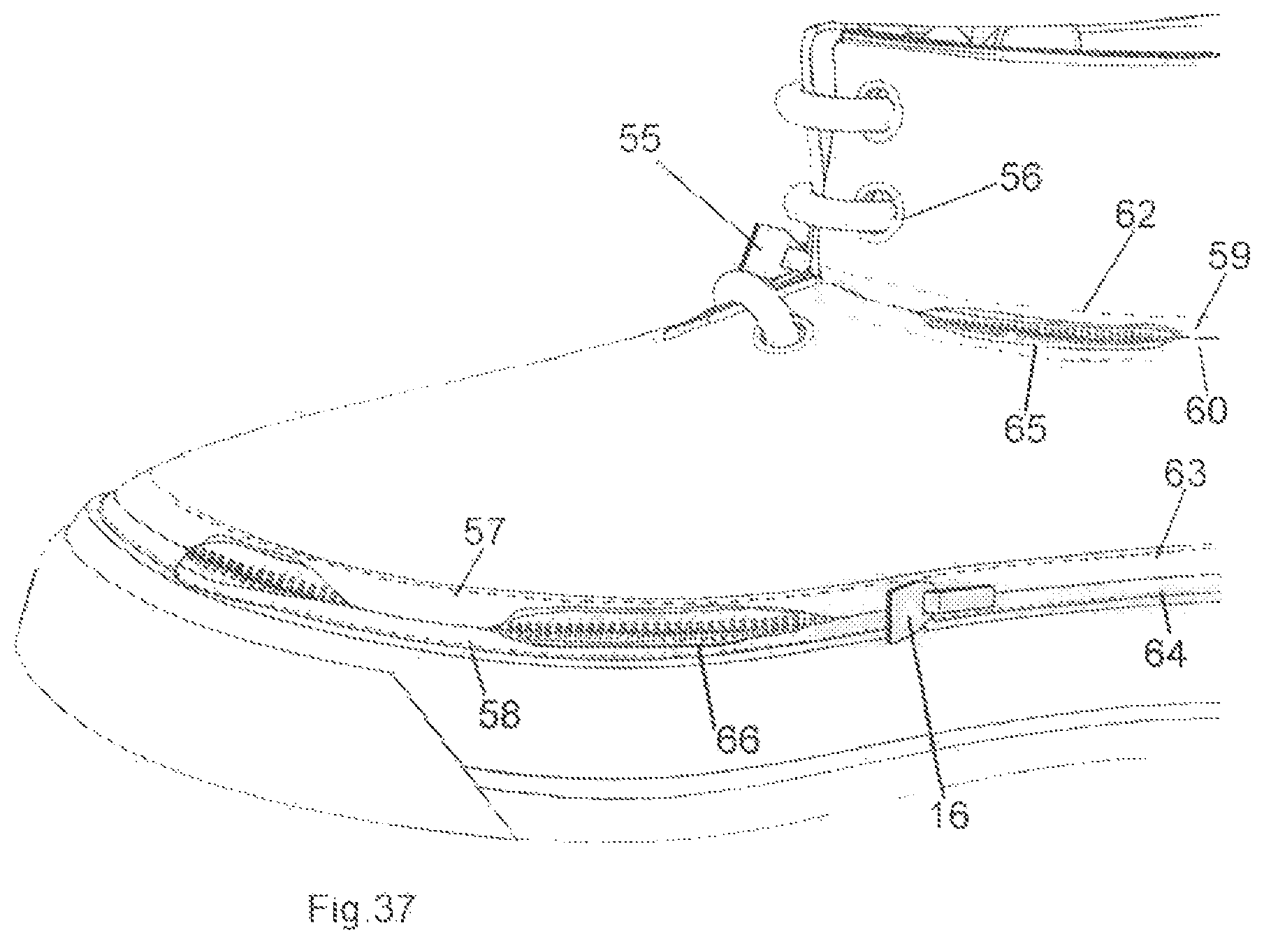 Patent US12396516 Figure 13 – Modular system for composing footwear assembled by combining at least two interchangeable modules connected in a removable way by connecting means