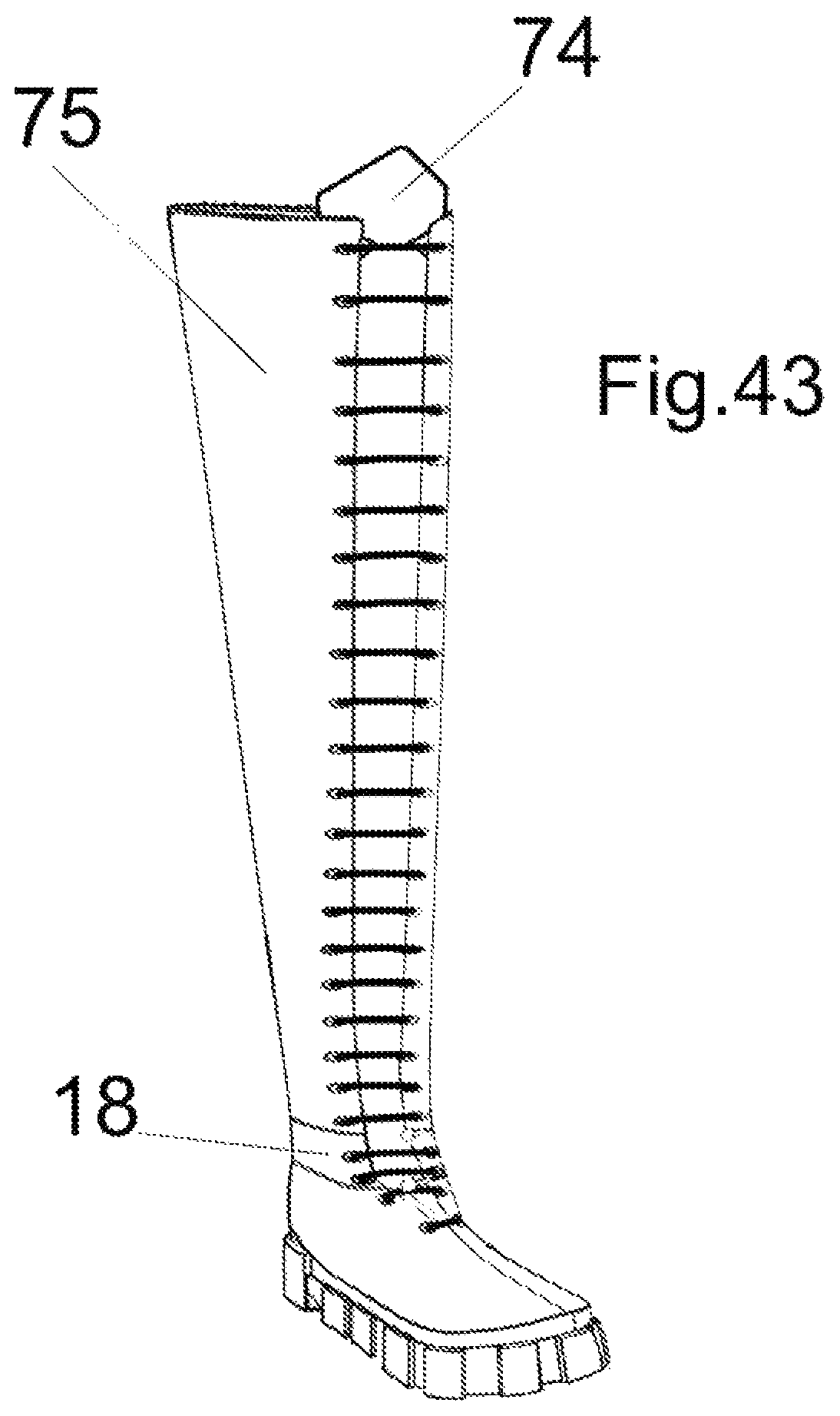 Patent US12396516 Figure 15 – Modular system for composing footwear assembled by combining at least two interchangeable modules connected in a removable way by connecting means