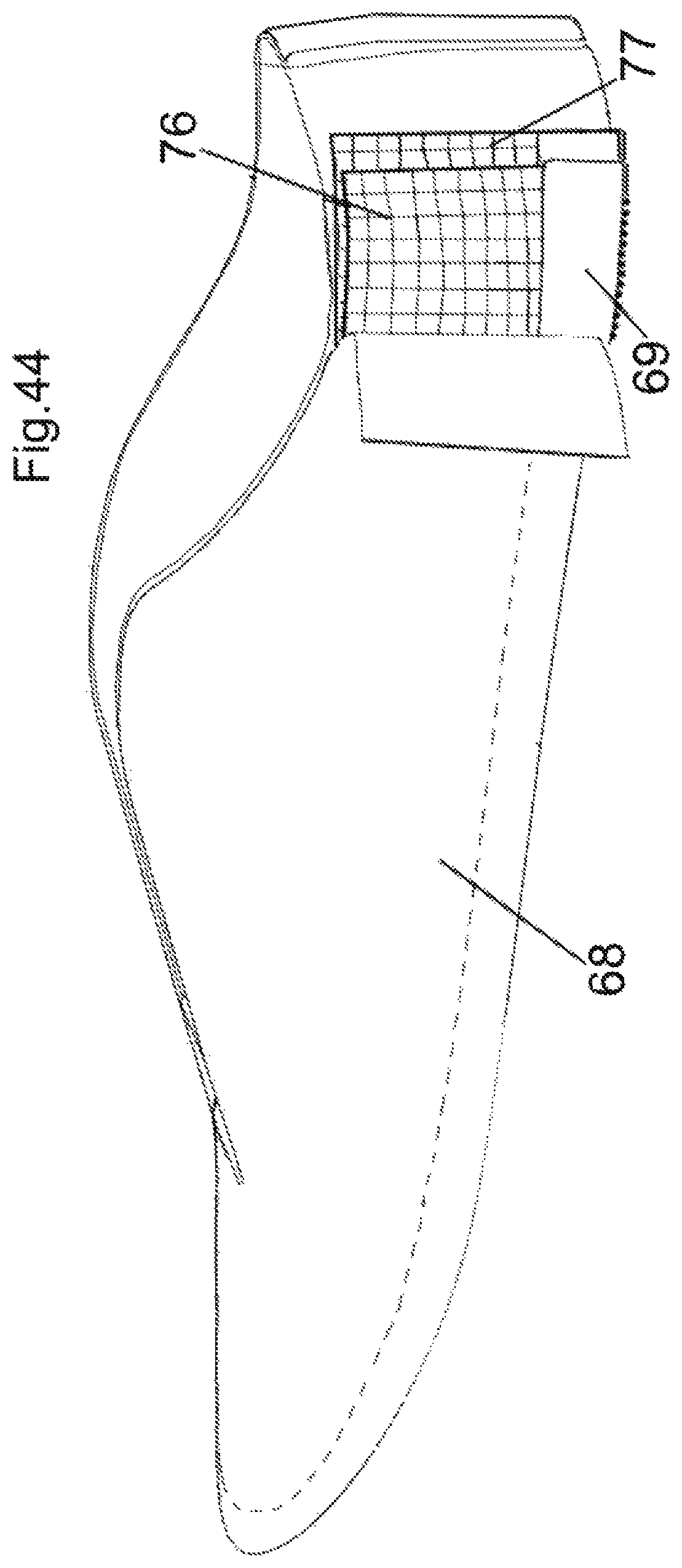 Patent US12396516 Figure 16 – Modular system for composing footwear assembled by combining at least two interchangeable modules connected in a removable way by connecting means
