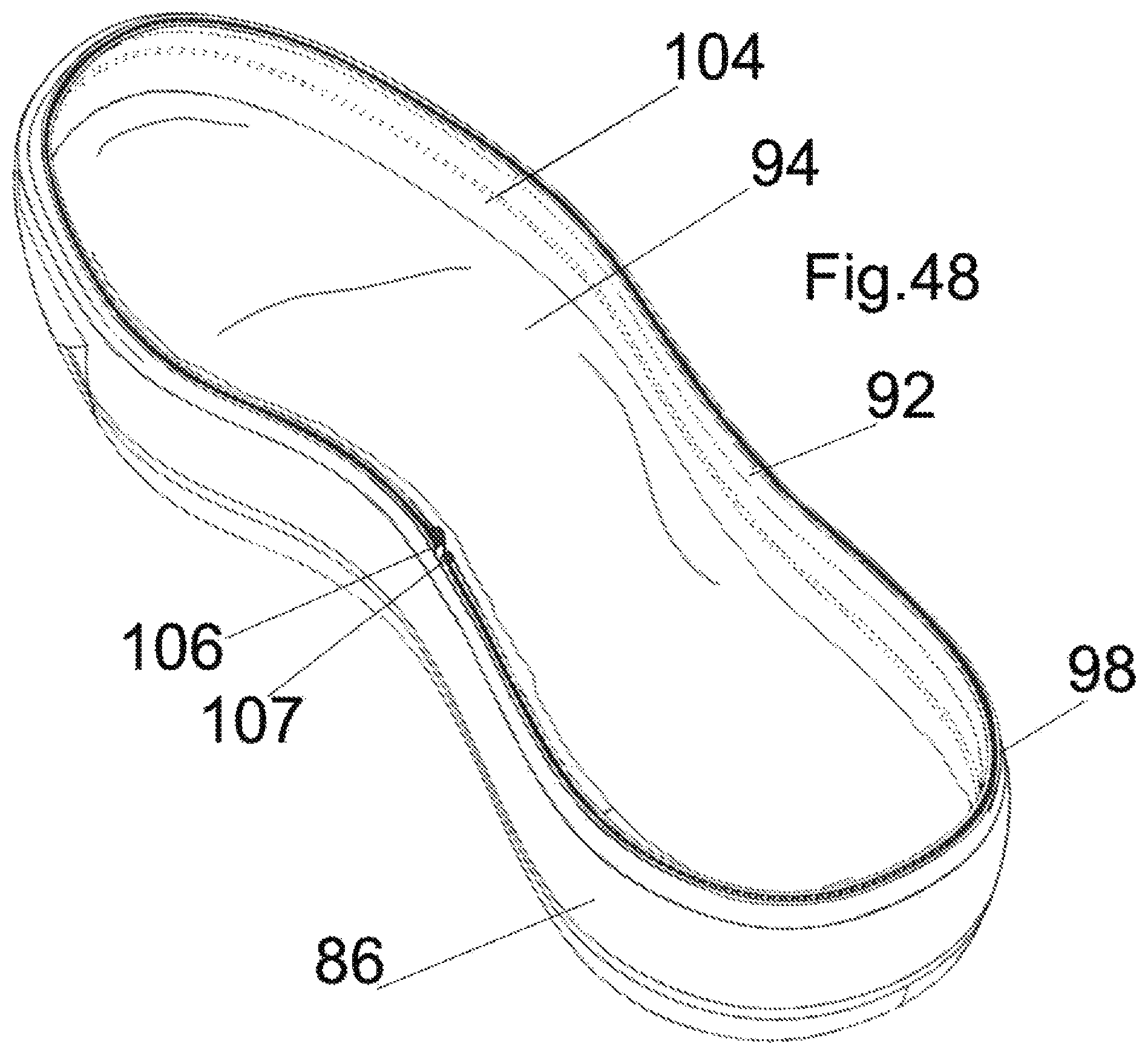 Patent US12396516 Figure 19 – Modular system for composing footwear assembled by combining at least two interchangeable modules connected in a removable way by connecting means