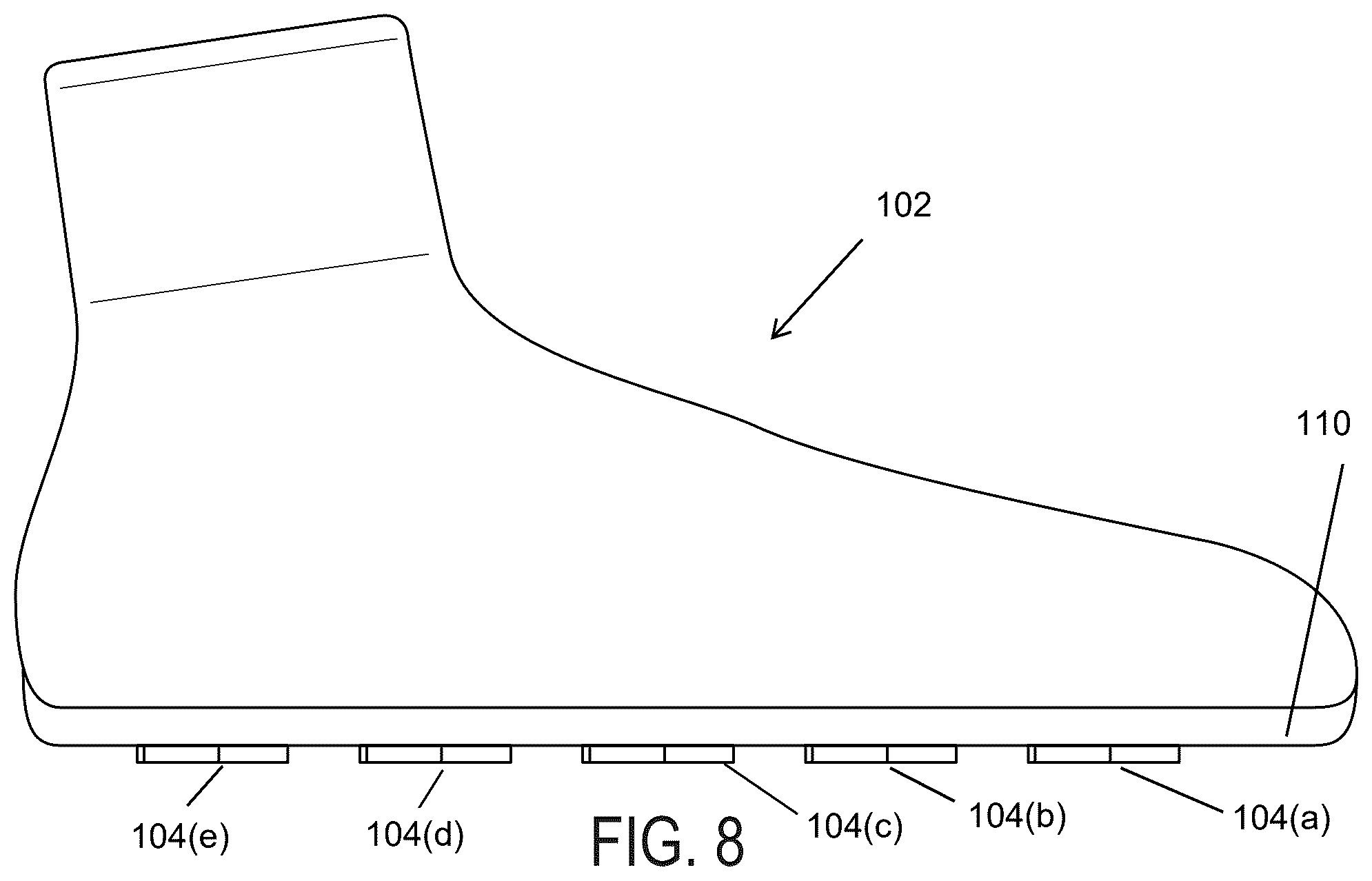Patent US12396517 Figure 8 – Modular footwear and methods of use thereof