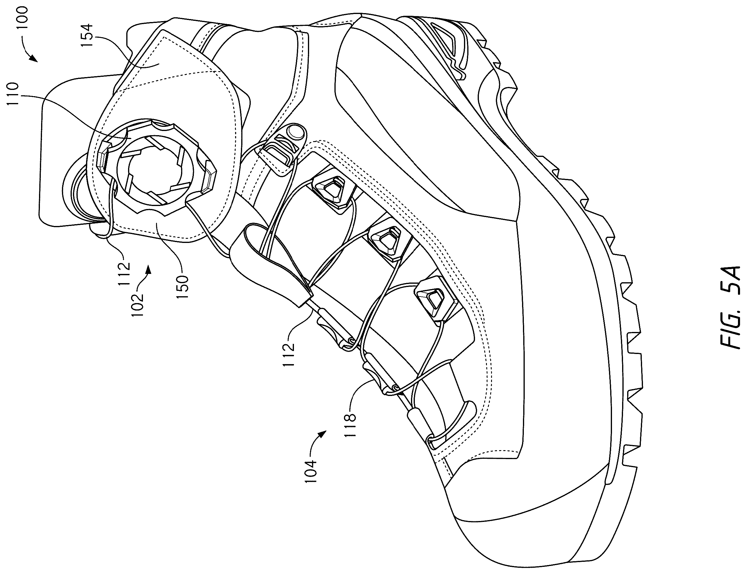 Patent US12396520 Figure 9 – Configurations for footwear employing reel based closure systems