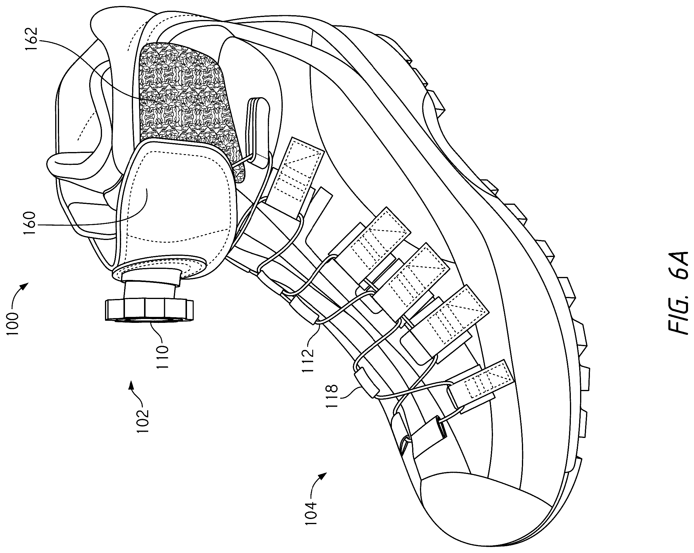 Patent US12396520 Figure 11 – Configurations for footwear employing reel based closure systems