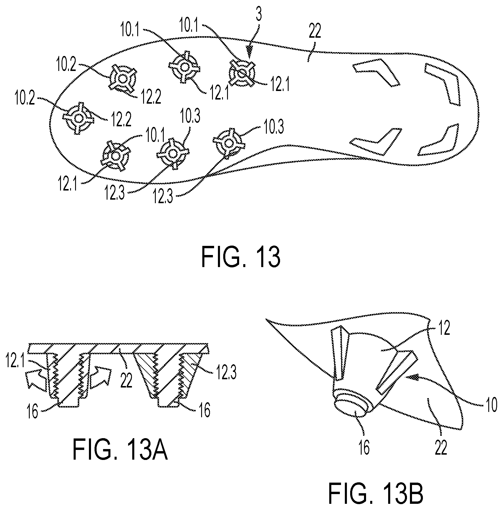 Patent US12396522 Figure 9 – Deflectable cleat system for footwear