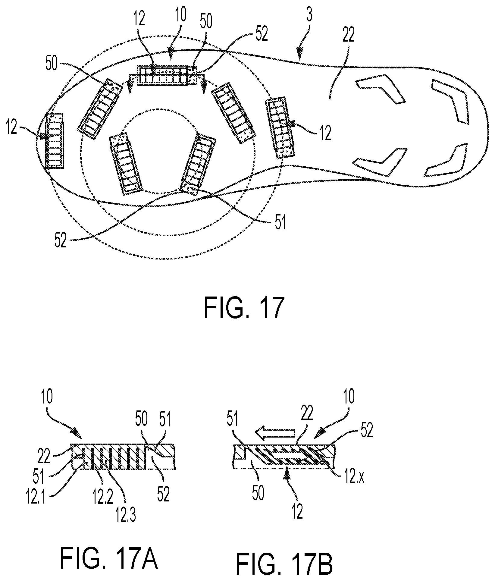 Patent US12396522 Figure 13 – Deflectable cleat system for footwear