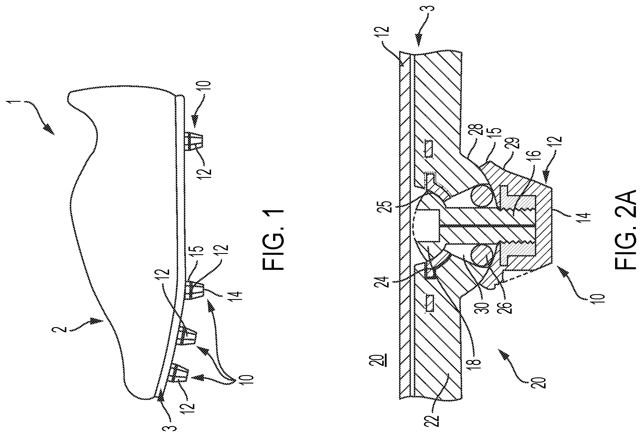 Patent US12396523 Figure 1 – Deflectable cleat system for footwear