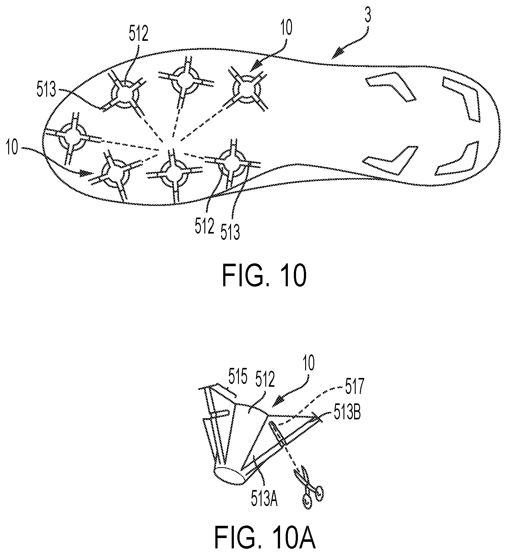 Patent US12396523 Figure 6 – Deflectable cleat system for footwear