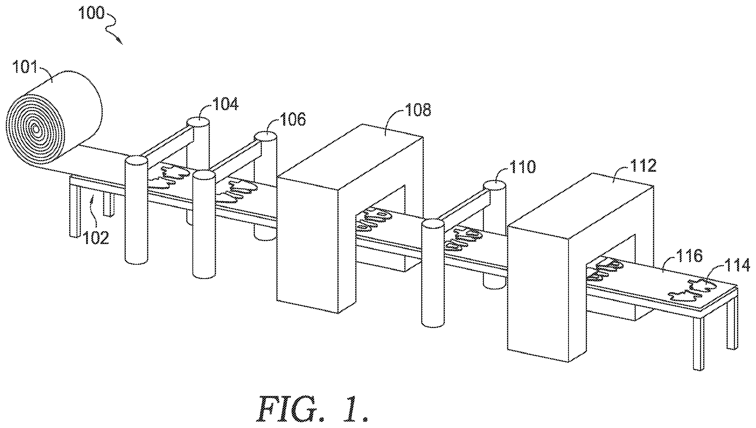 Patent US12396524 — Footwear manufacturing with a nested flat pattern upper — Figure 1