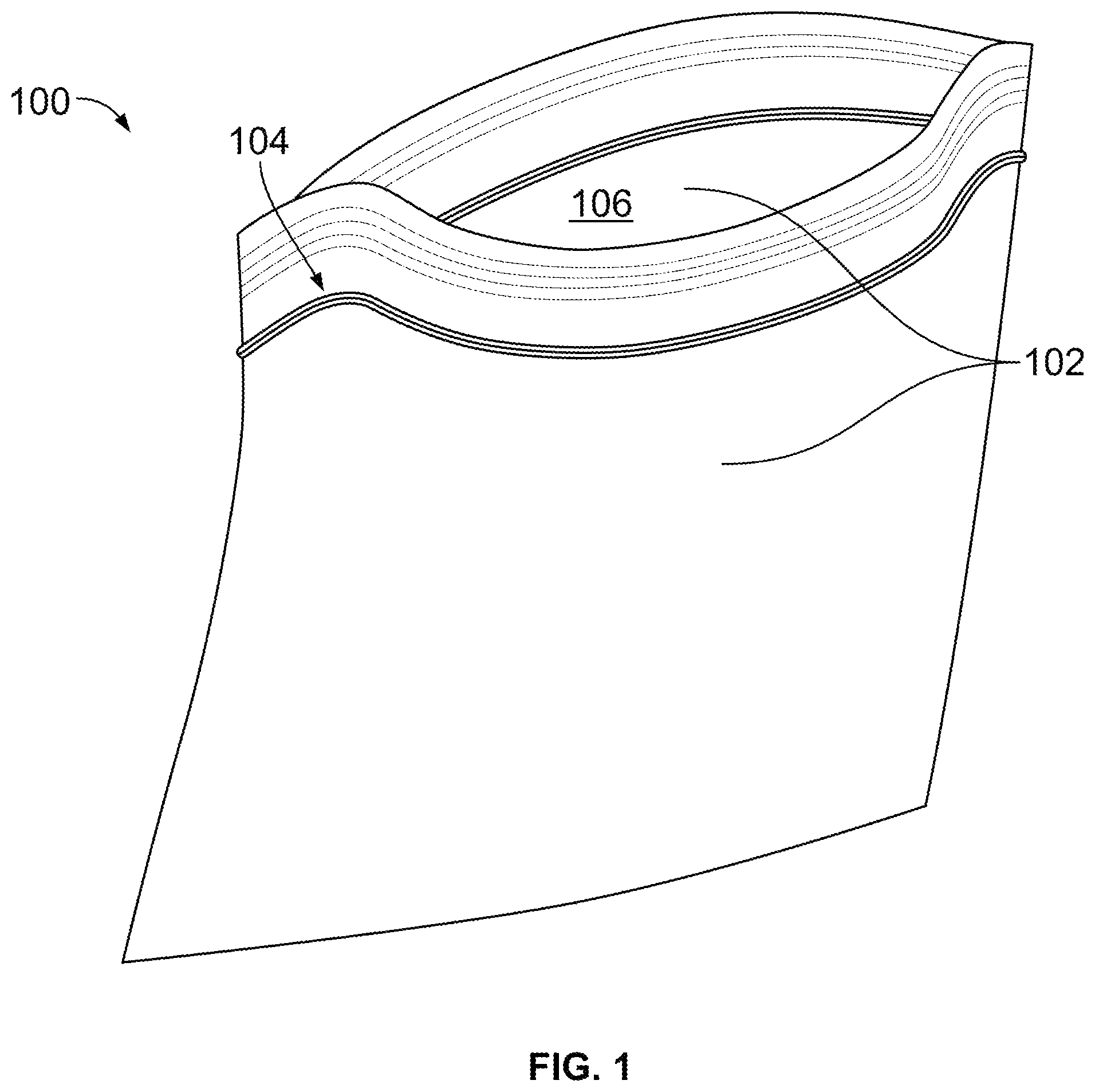 Patent US12396525 Figure 1 – Zipper assemblies having post-consumer recyclate material