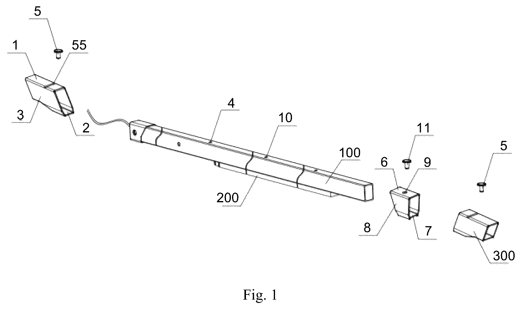 Patent US12396530 Figure 1 – External lamp structure