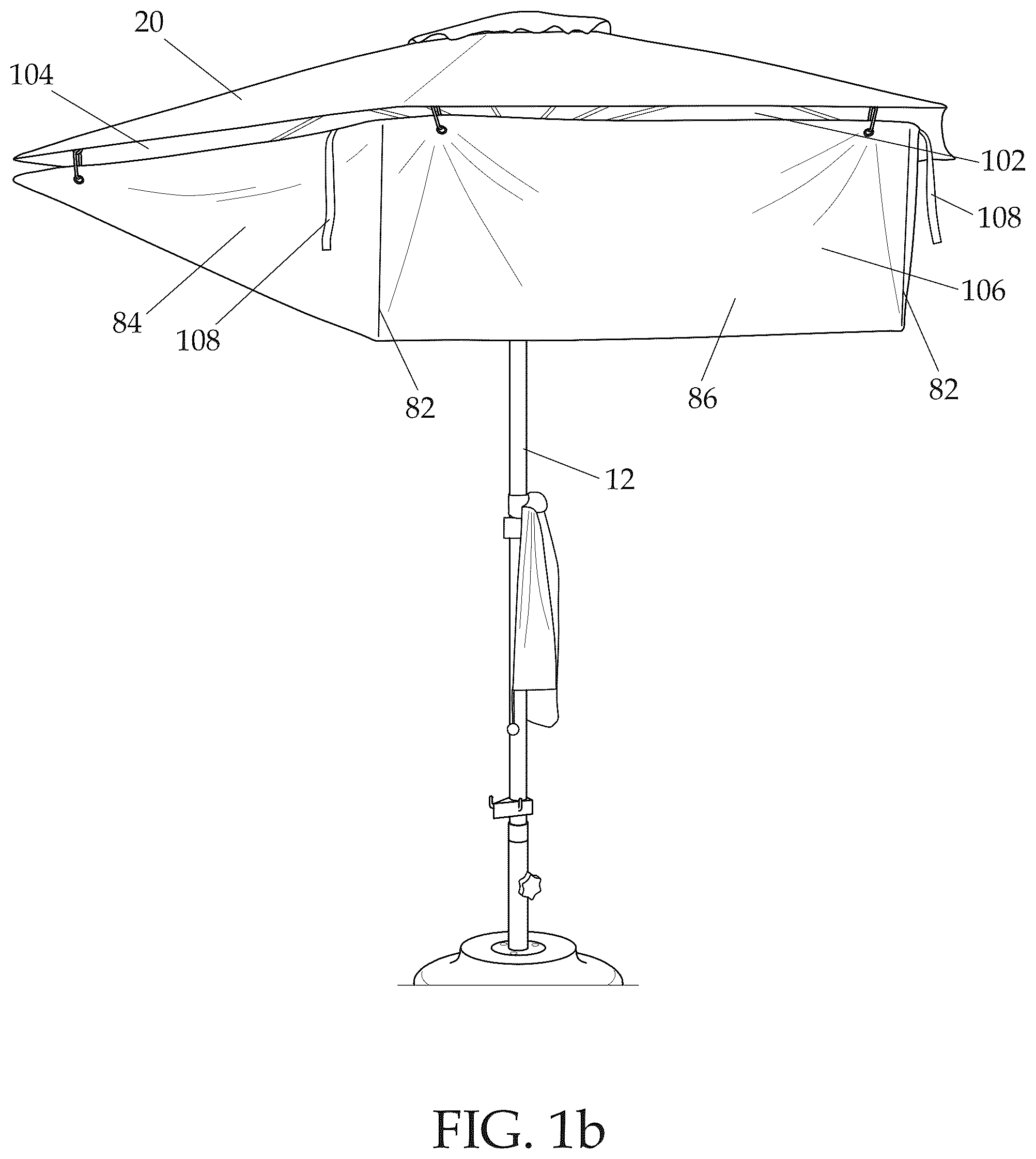 Patent US12396531 Figure 3 – Visor device and assembly for an umbrella