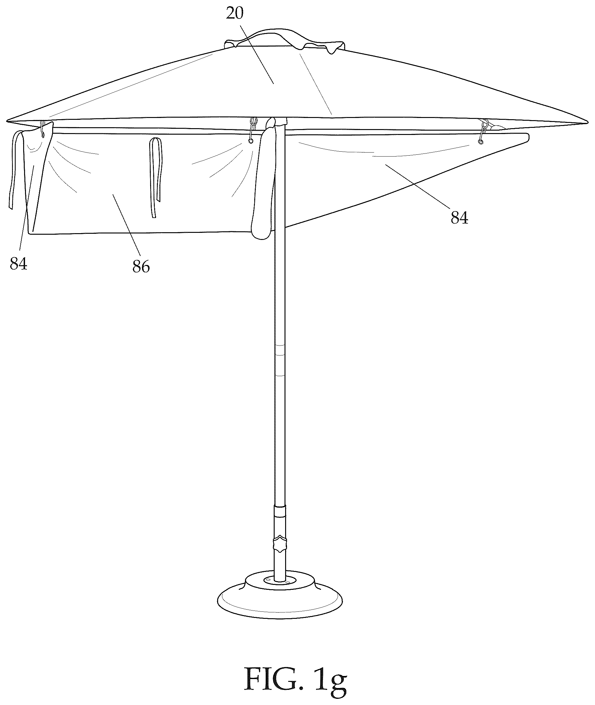 Patent US12396531 Figure 7 – Visor device and assembly for an umbrella