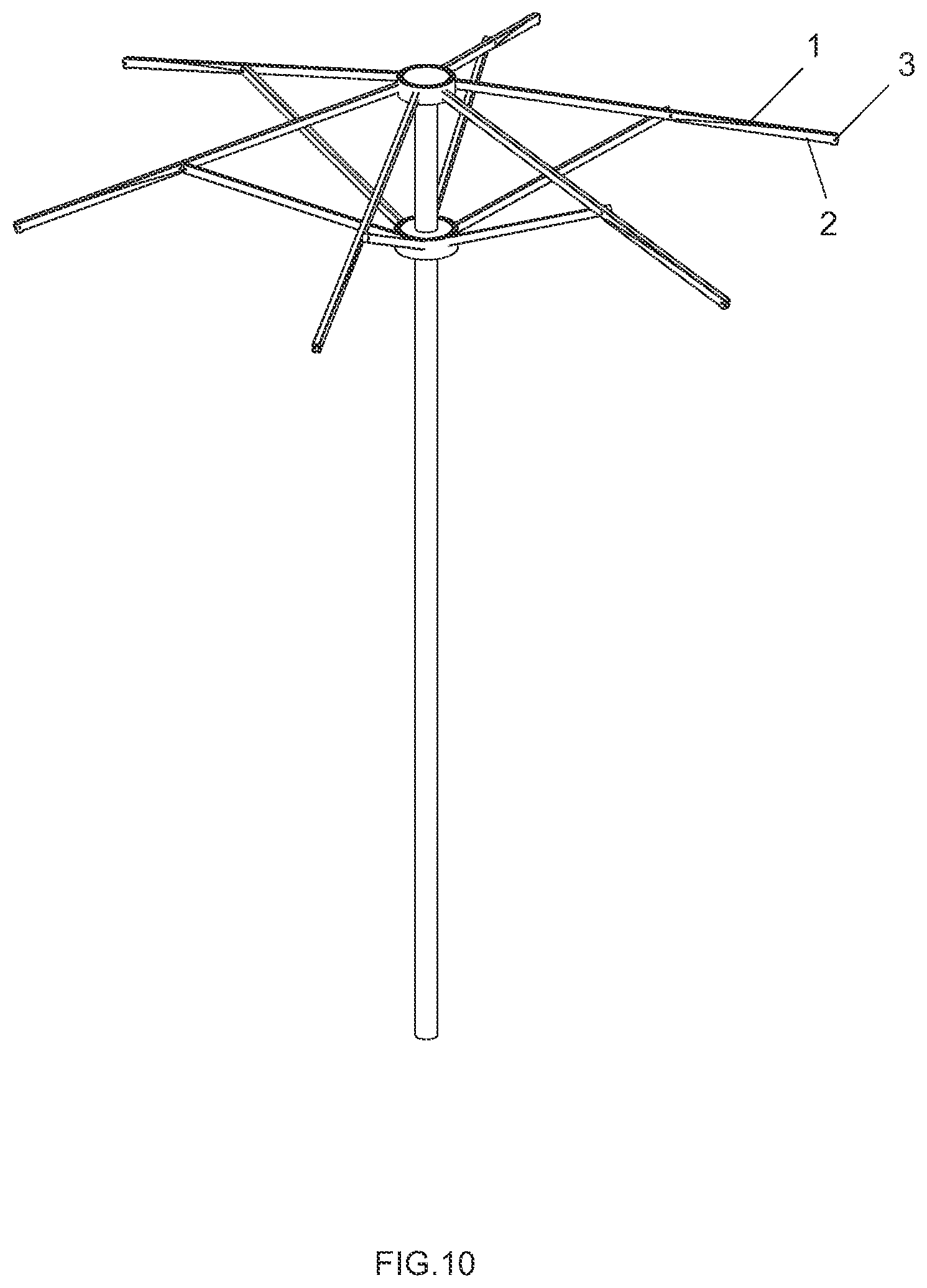Patent US12396532 Figure 6 – Foldable rod of an umbrella