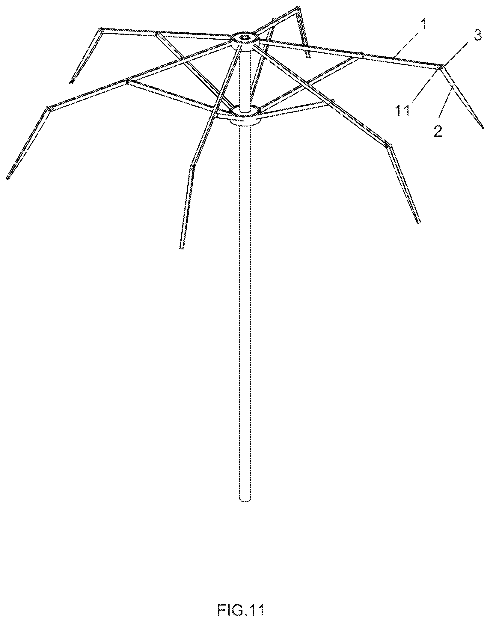 Patent US12396532 Figure 7 – Foldable rod of an umbrella
