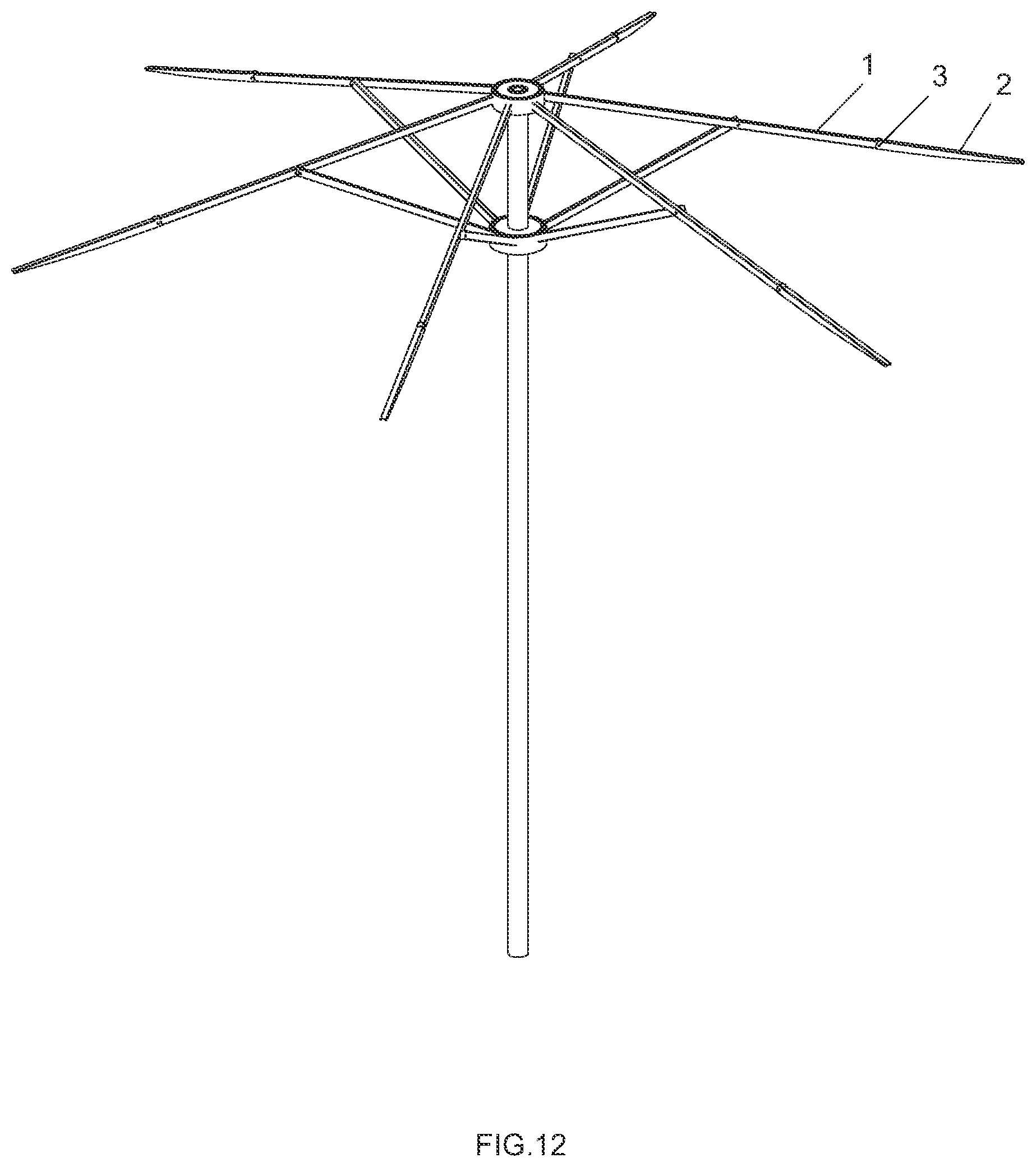 Patent US12396532 Figure 8 – Foldable rod of an umbrella