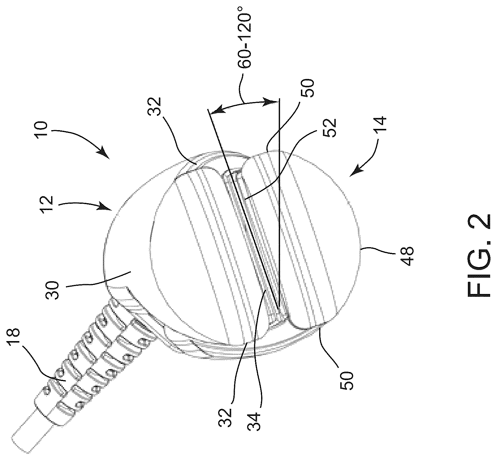 Patent US12396538 Figure 2 – Hair styler including hinged arms having twisted hair contact surfaces
