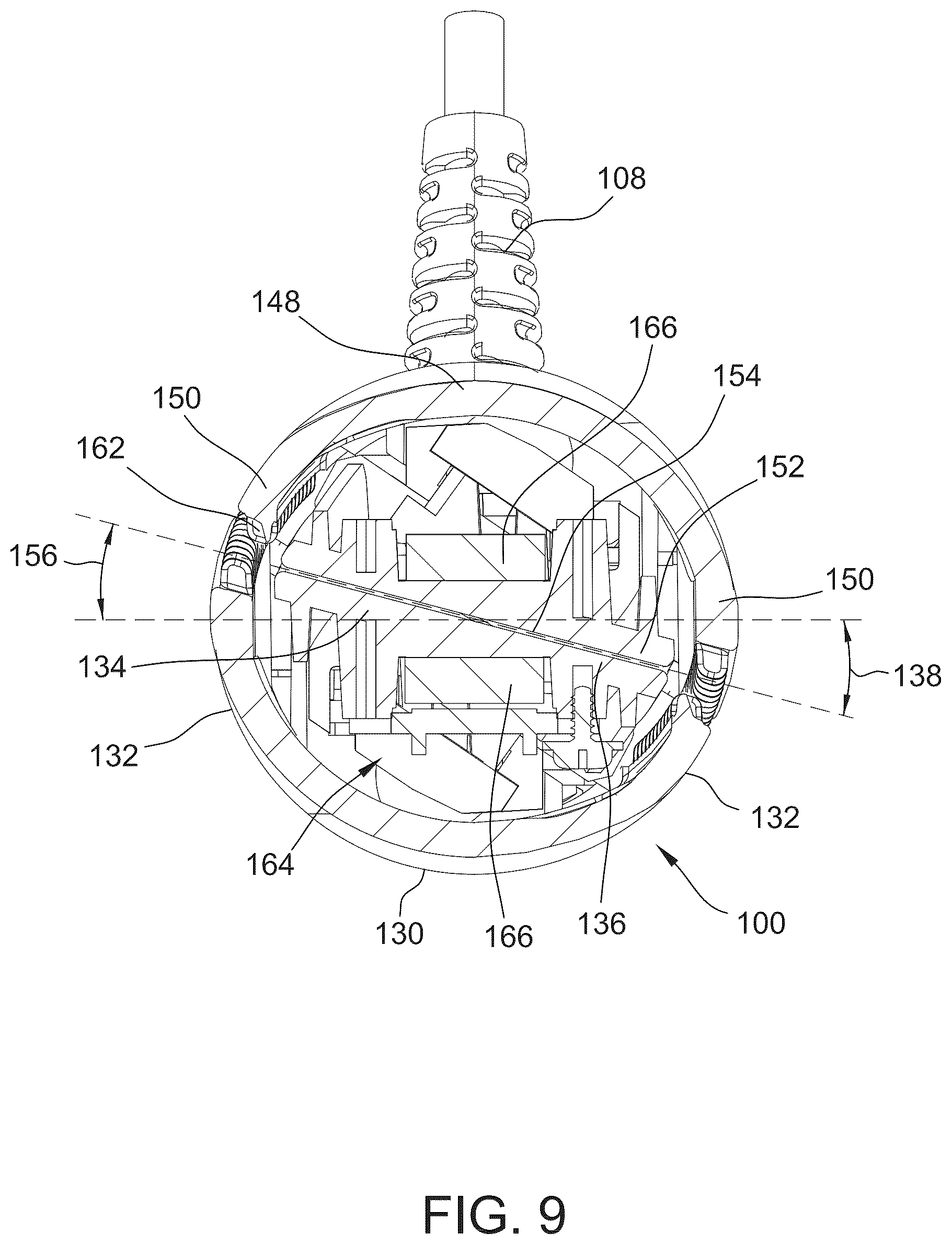 Patent US12396538 Figure 9 – Hair styler including hinged arms having twisted hair contact surfaces
