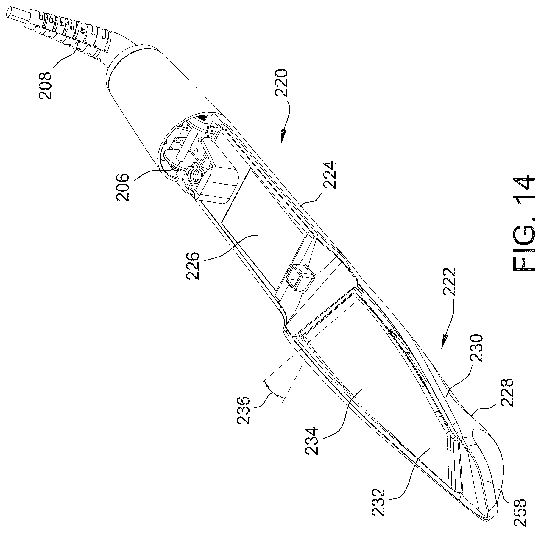 Patent US12396538 Figure 14 – Hair styler including hinged arms having twisted hair contact surfaces