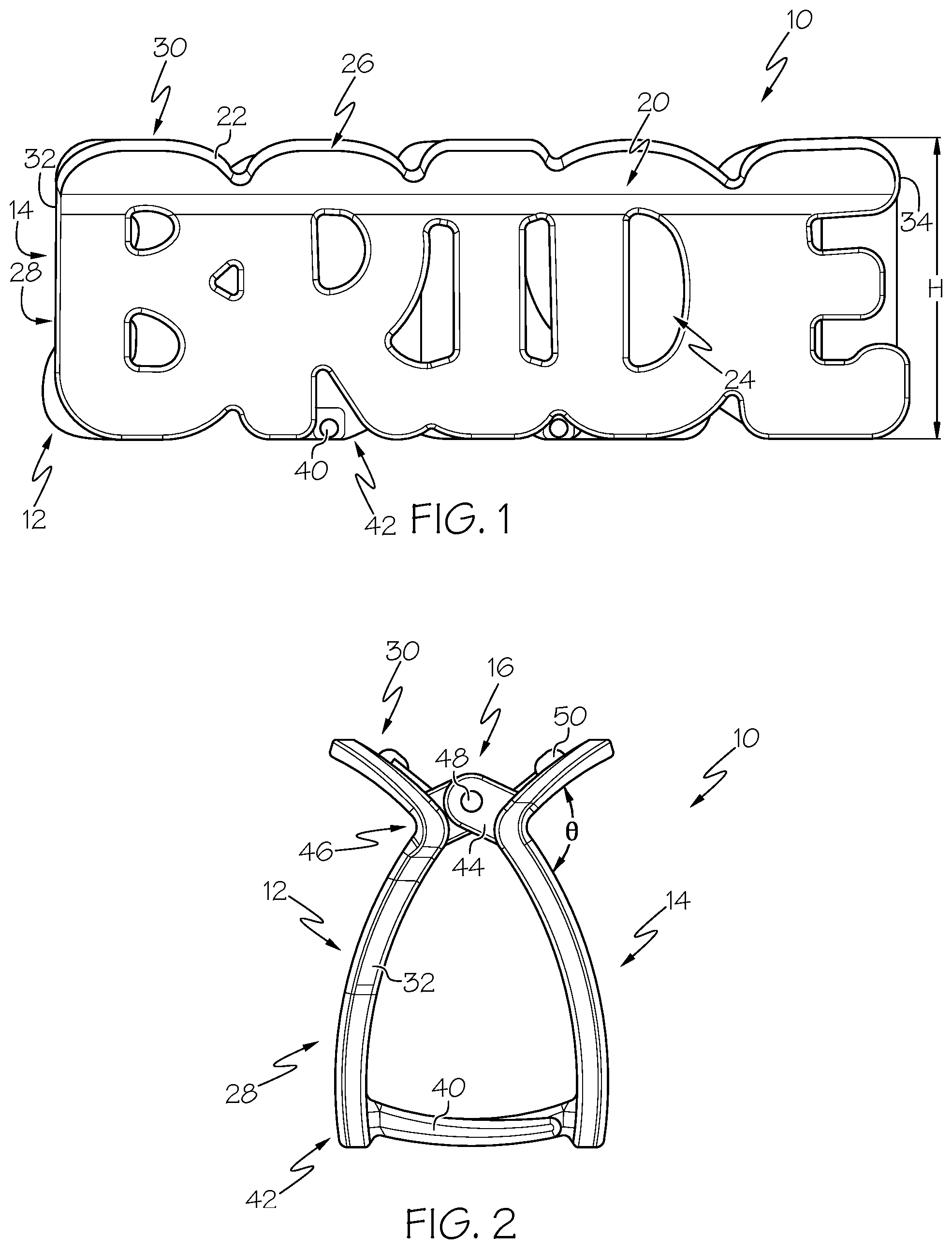 Patent US12396539 Figure 1 – Hair claw clips having jaw bodies formed with indicia portions and methods of forming hair claw clips having indicia portions
