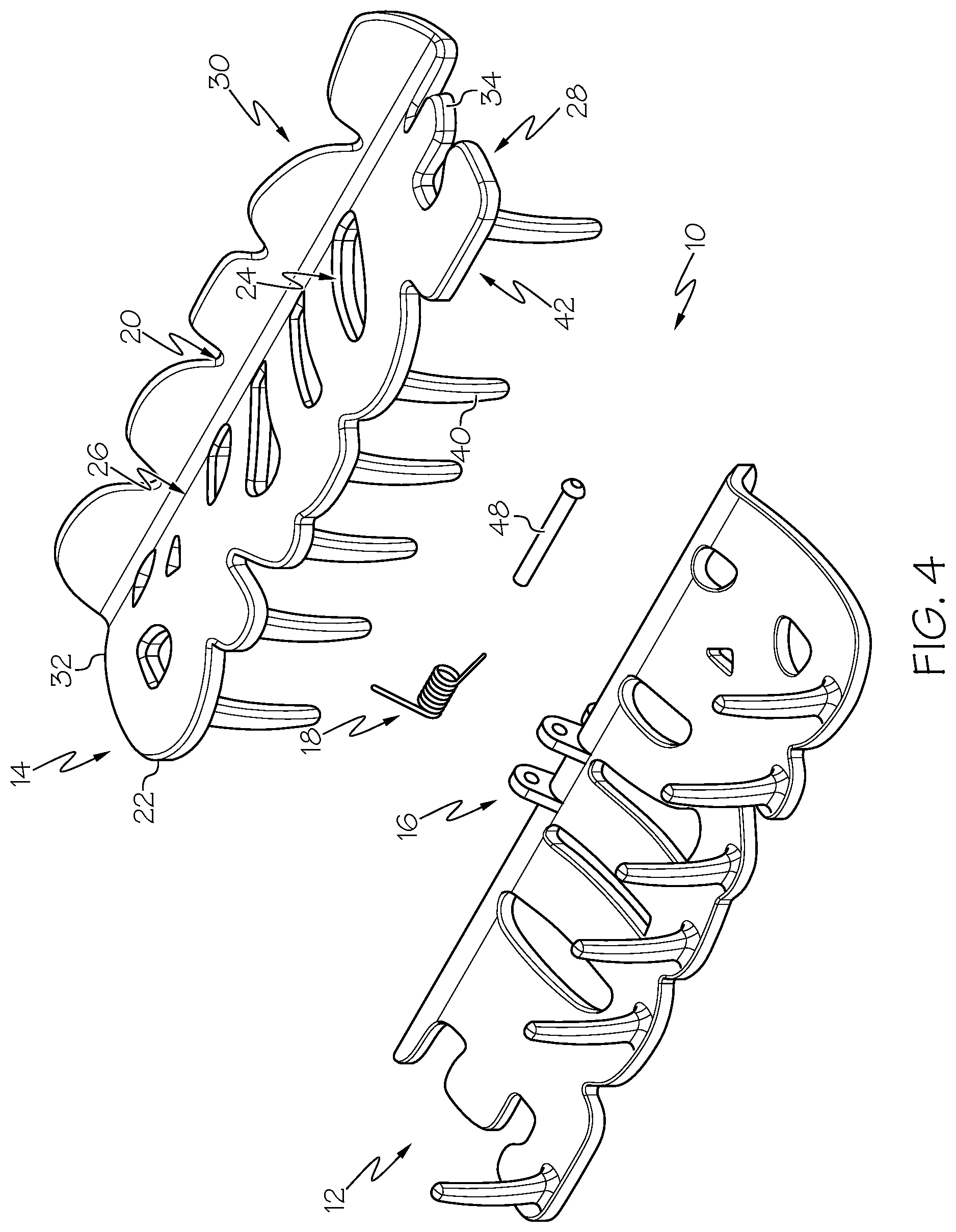 Patent US12396539 Figure 3 – Hair claw clips having jaw bodies formed with indicia portions and methods of forming hair claw clips having indicia portions