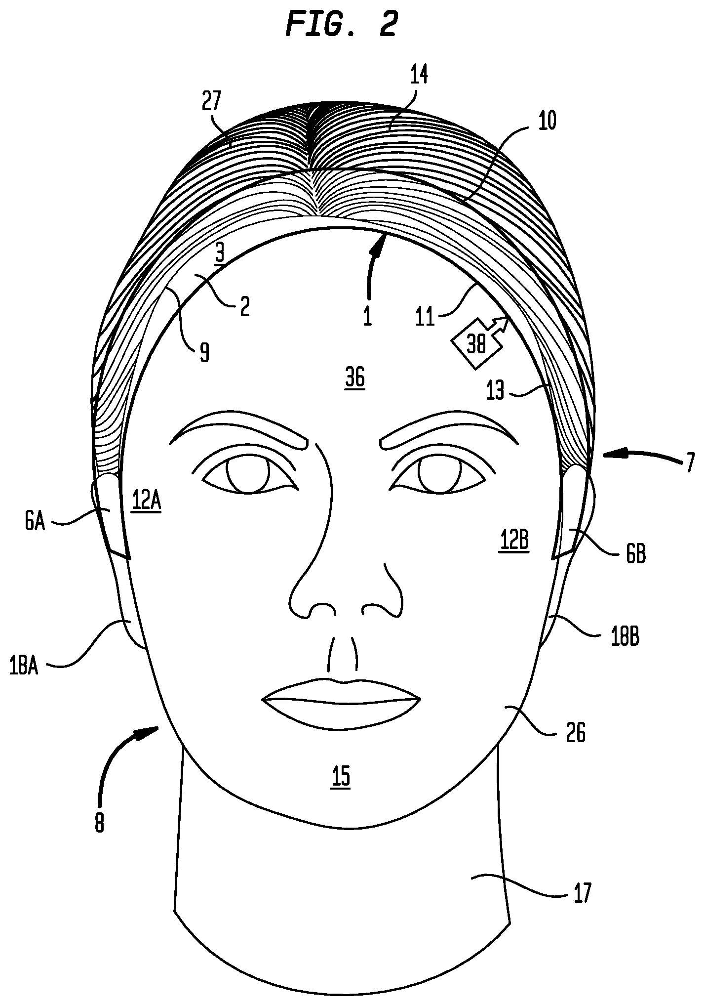 Patent US12396540 Figure 2 – Hair treatment system