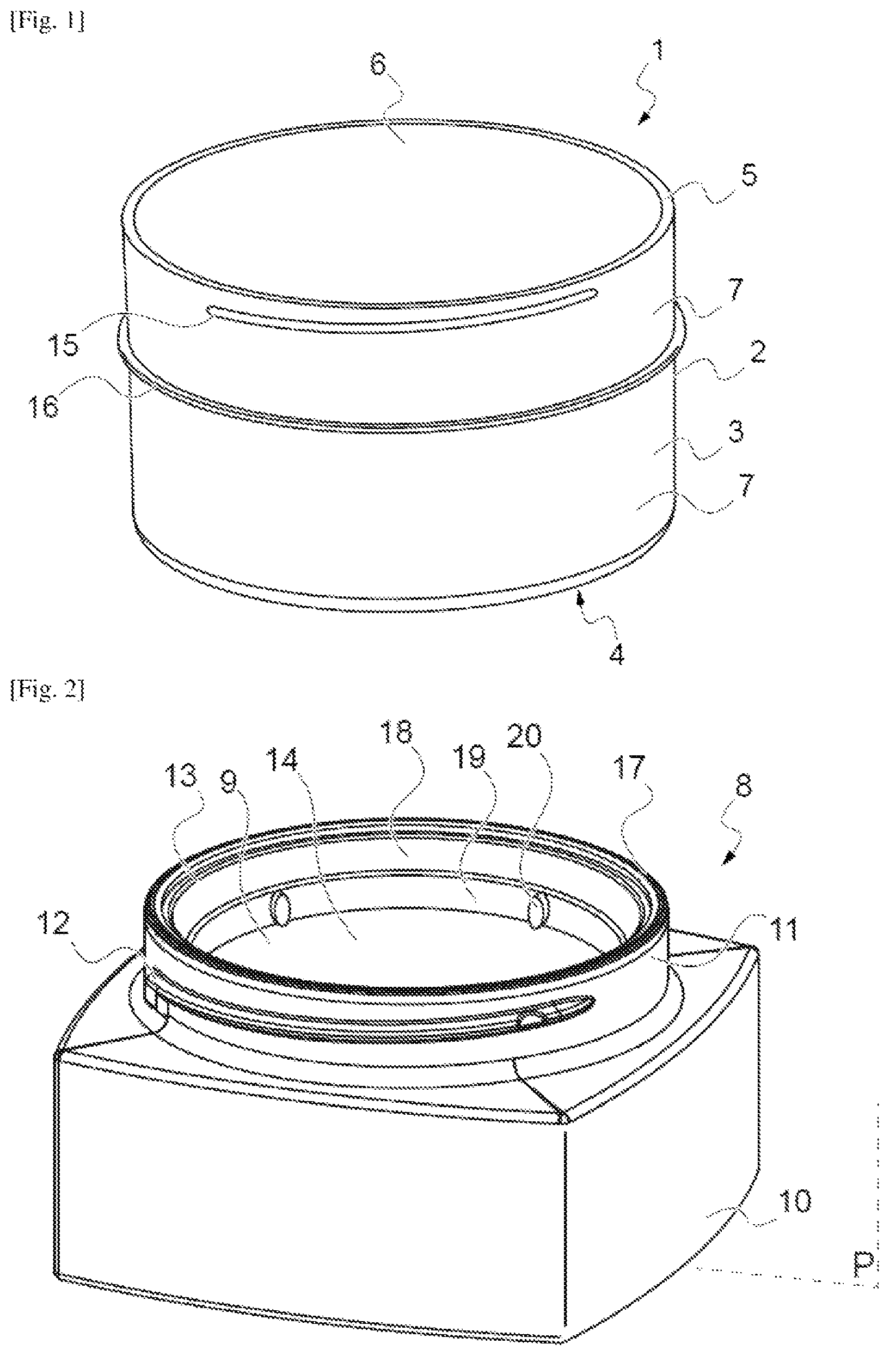 Patent US12396541 Figure 1 – Casing for a refillable container device for cosmetic product and associated container device