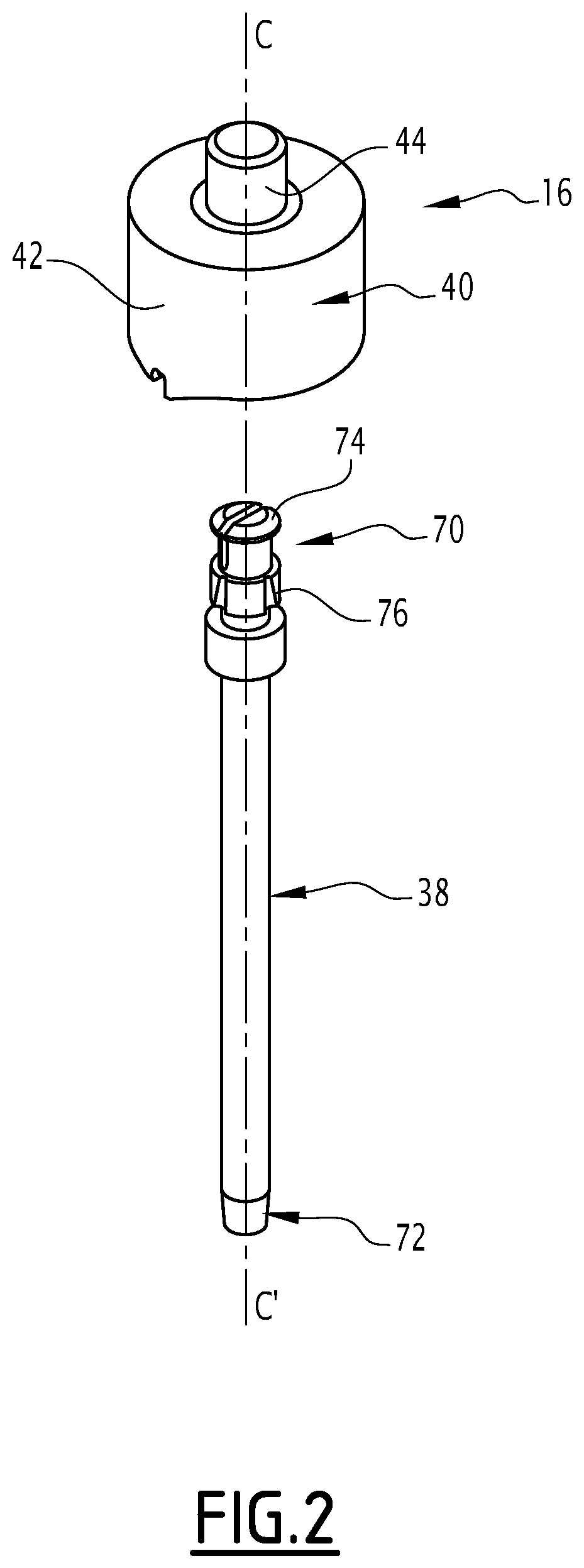 Patent US12396543 Figure 2 – Cosmetic product applicator, cosmetic product packaging assembly and associated manufacturing processes