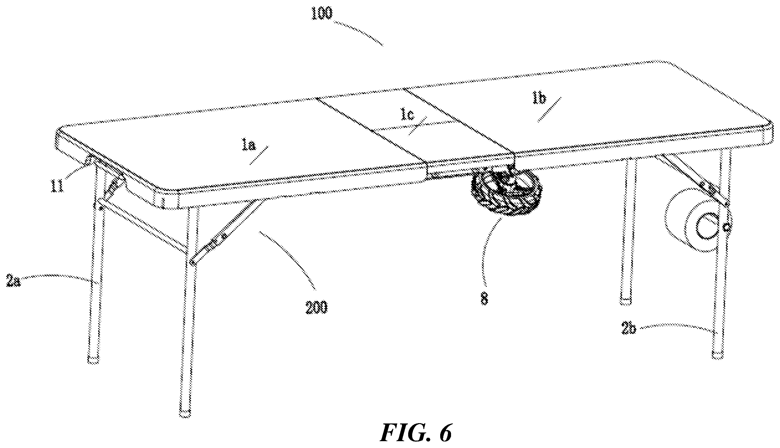 Patent US12396550 Figure 6 – Expandable folding table with removable insert panel assembly