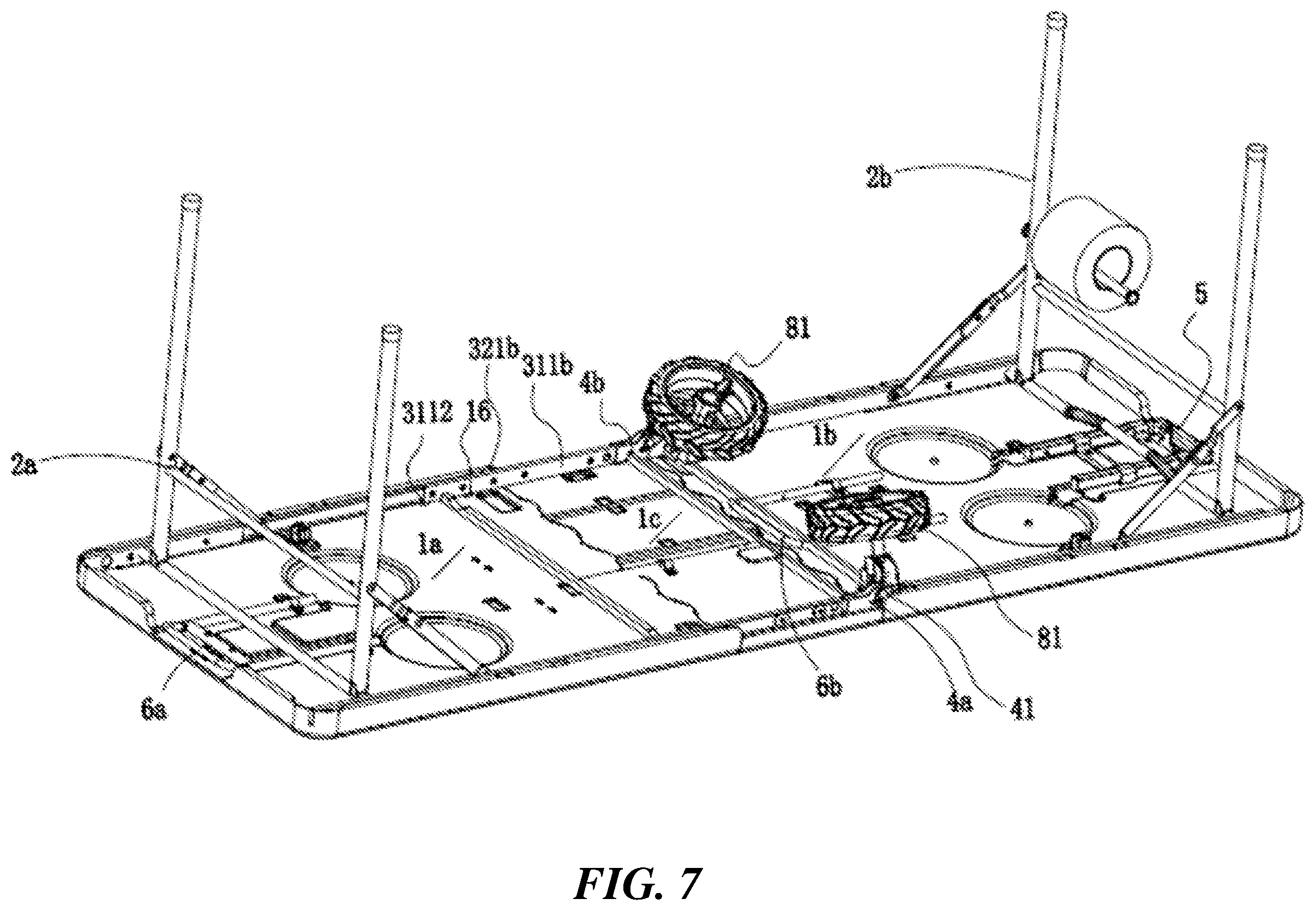 Patent US12396550 Figure 7 – Expandable folding table with removable insert panel assembly
