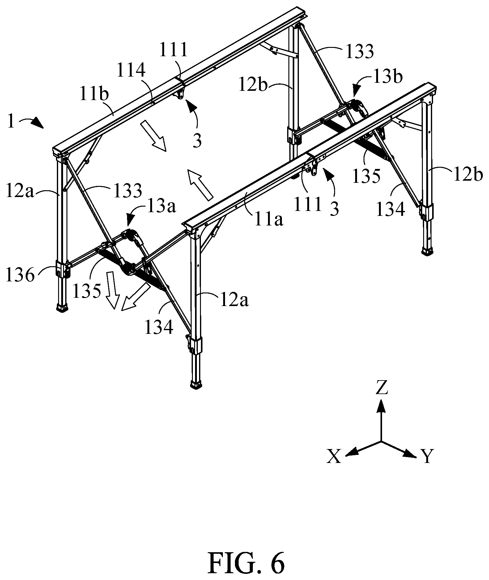 Patent US12396551 Figure 5 – Folding table