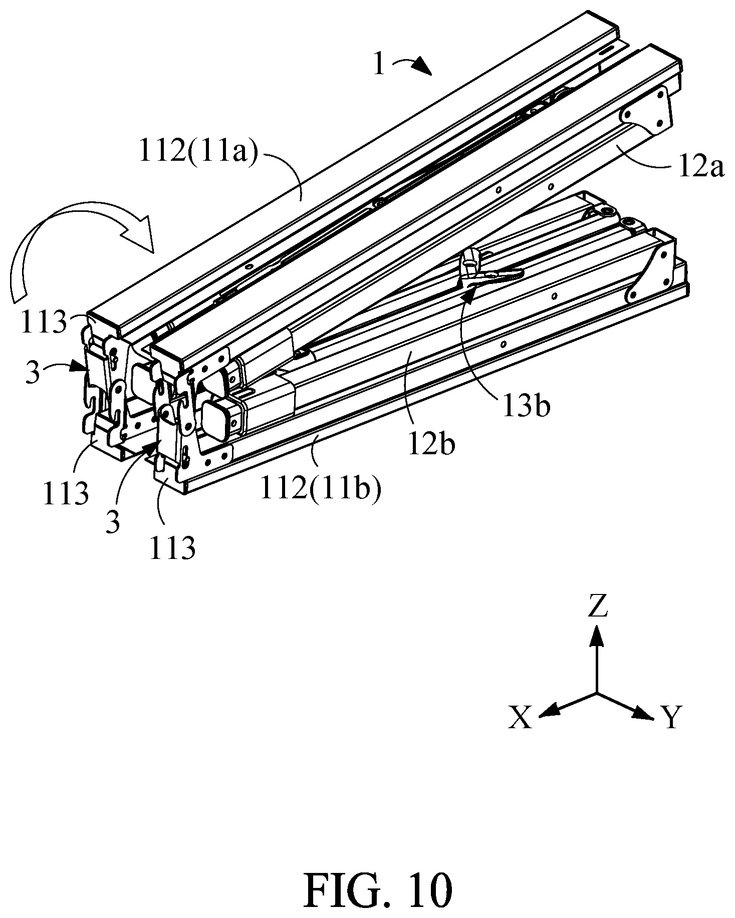 Patent US12396551 Figure 9 – Folding table
