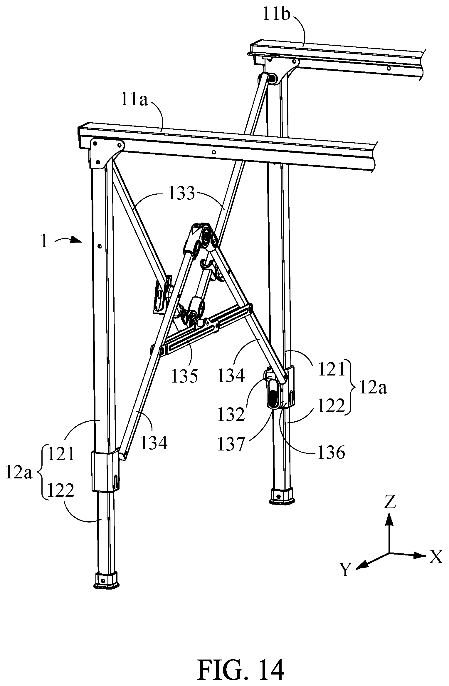 Patent US12396551 Figure 12 – Folding table