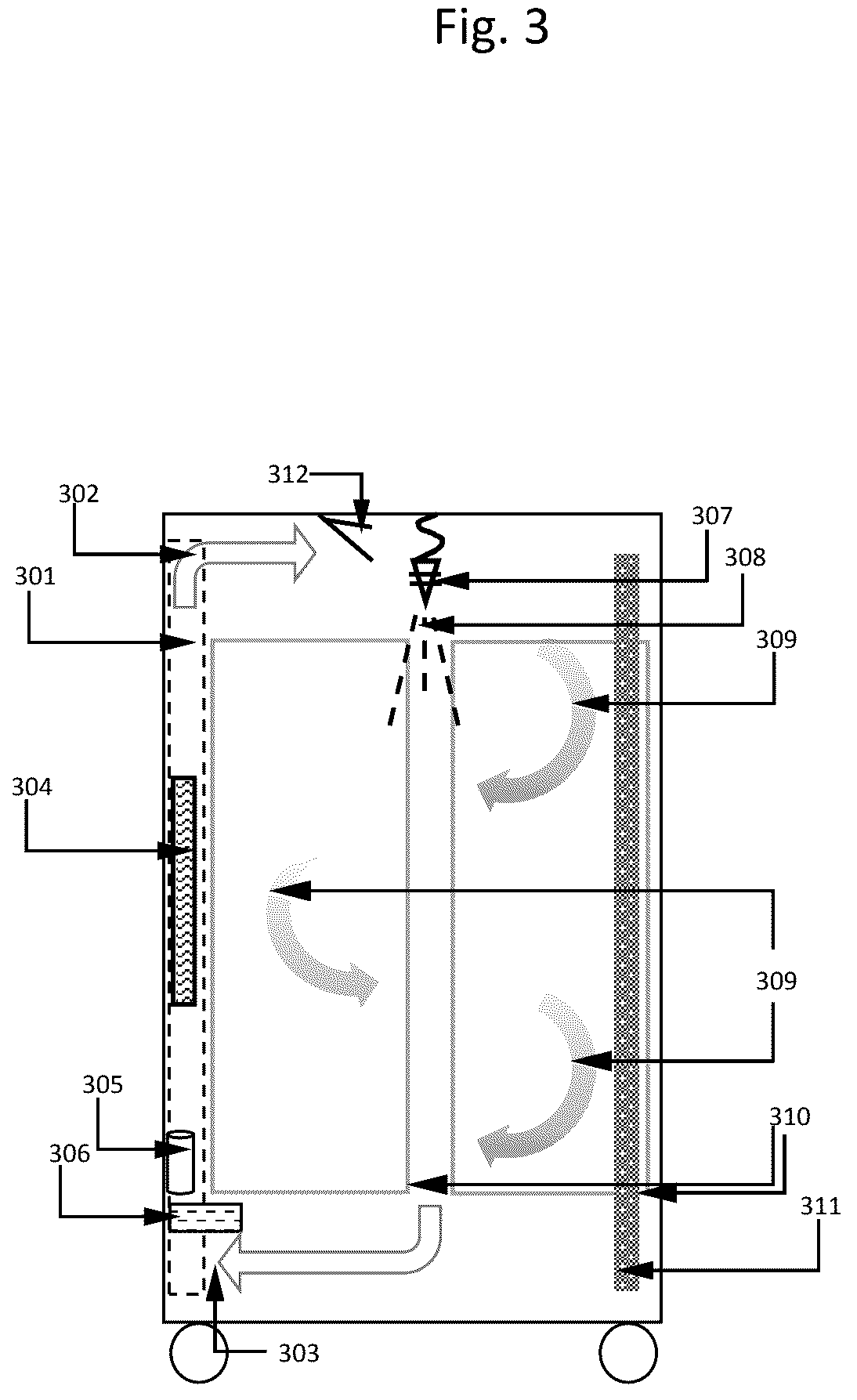 Patent US12396554 Figure 3 – Equipment disinfection cabinet