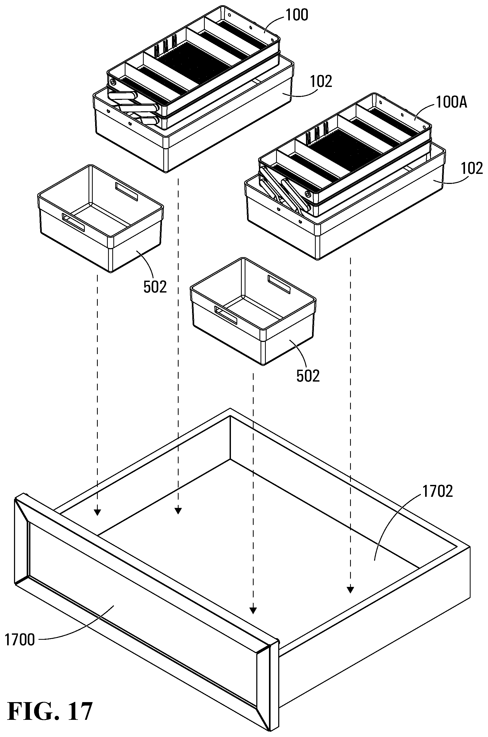 Patent US12396555 Figure 15 – Vanity fold-out organizer