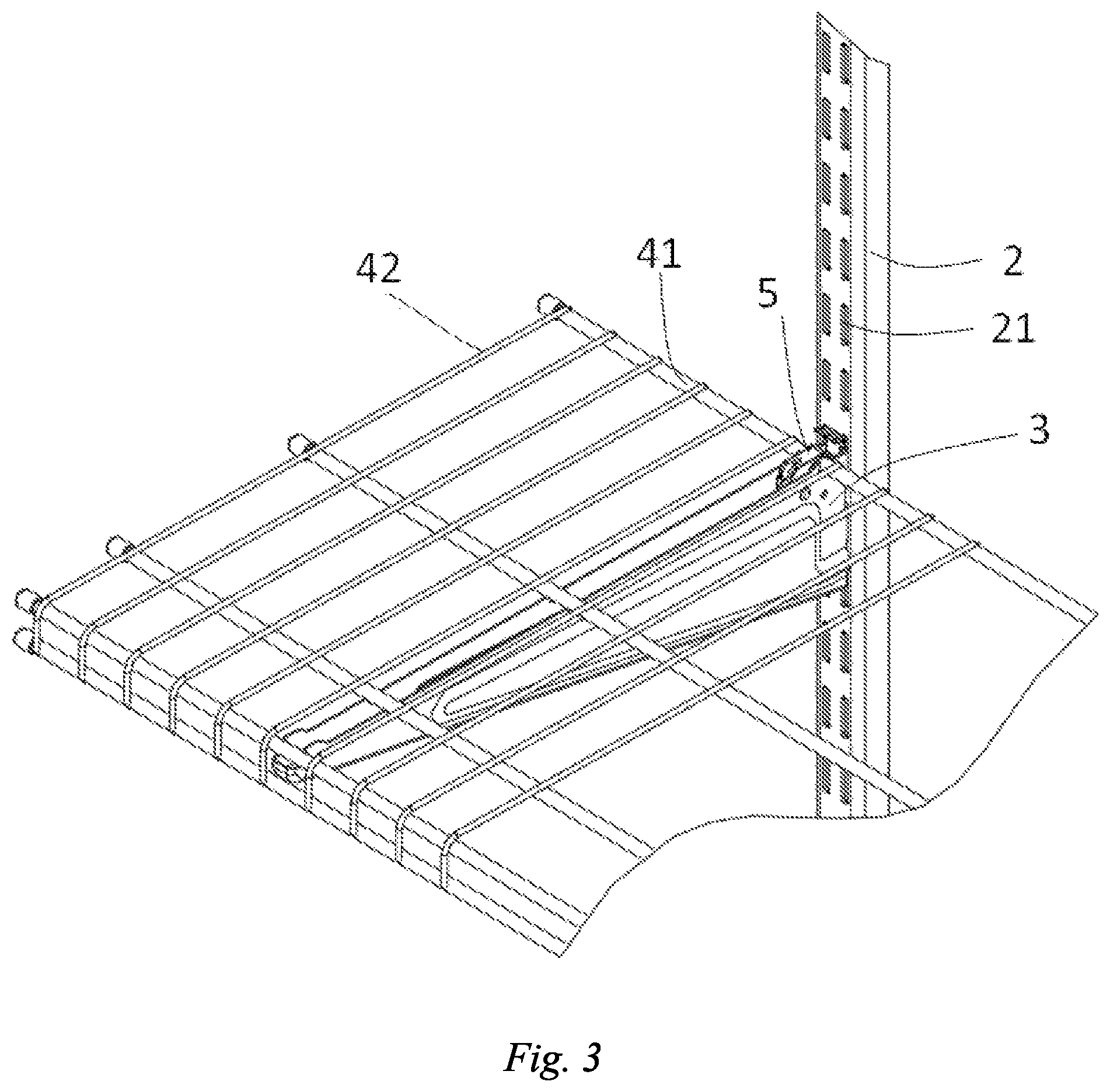 Patent US12396556 Figure 3 – Shelving system