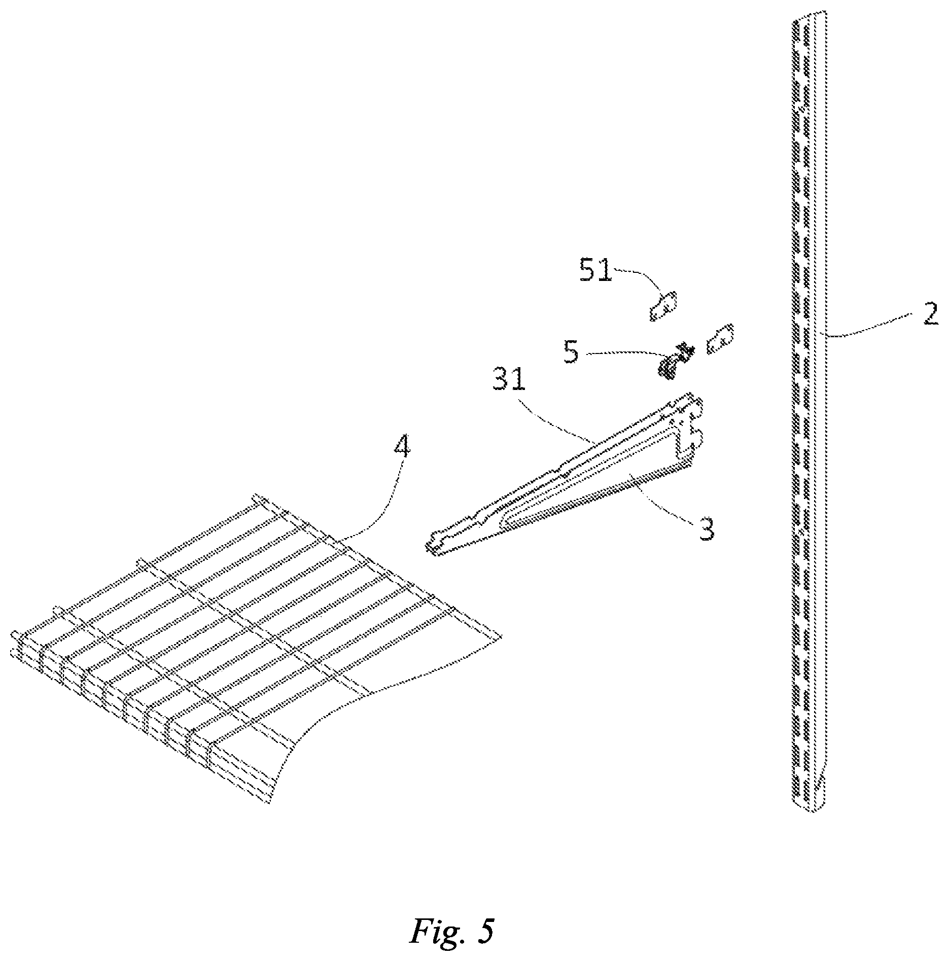 Patent US12396556 Figure 5 – Shelving system
