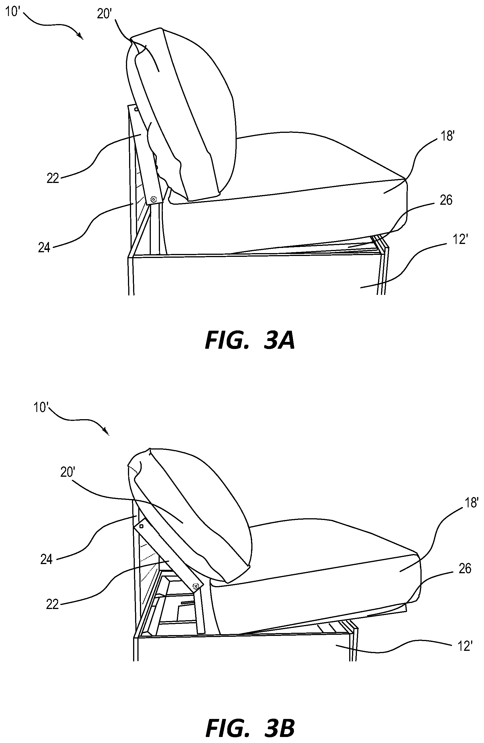 Patent US12396557 Figure 3 – Modular furniture and reclining assemblies