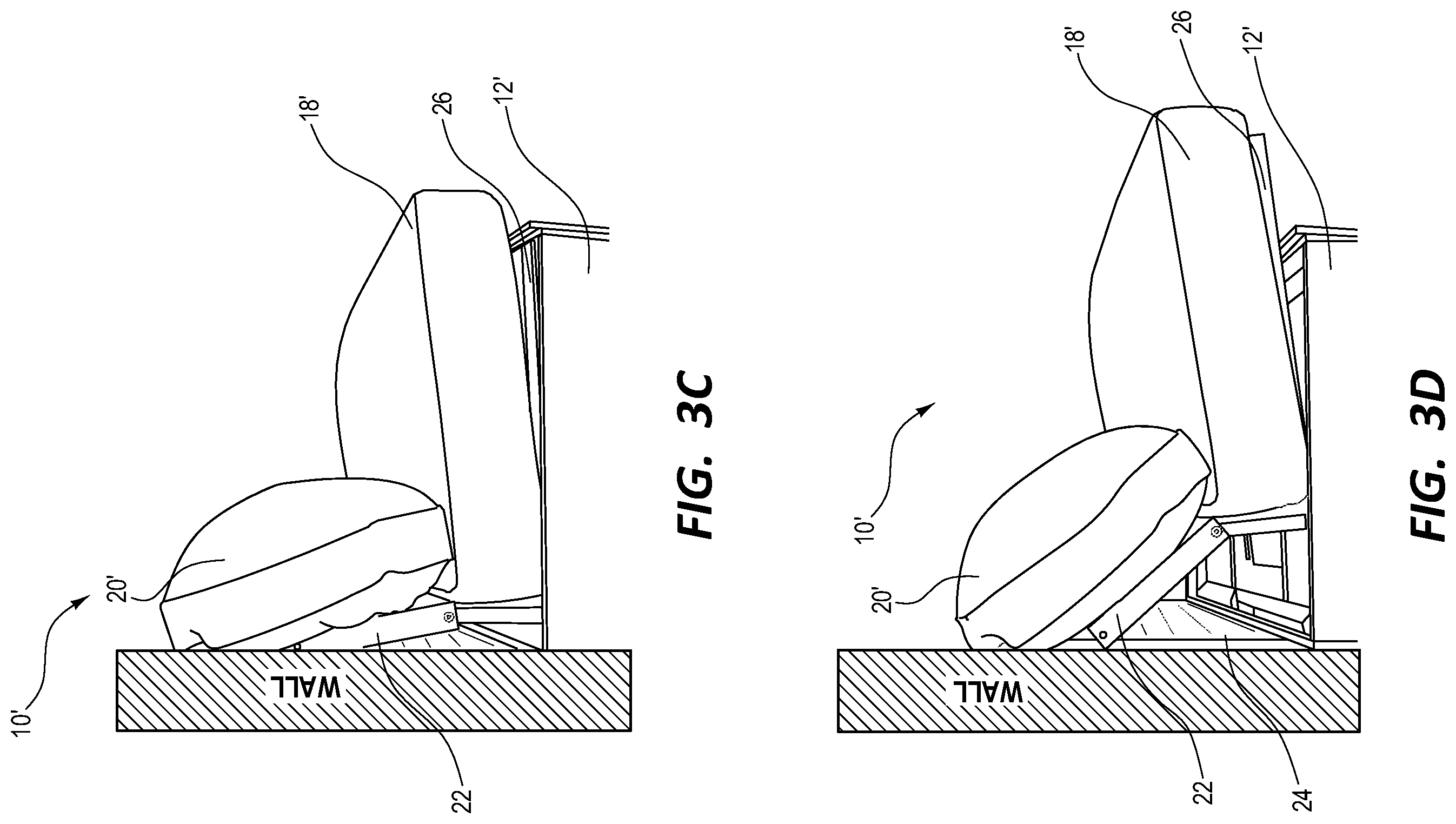 Patent US12396557 Figure 4 – Modular furniture and reclining assemblies