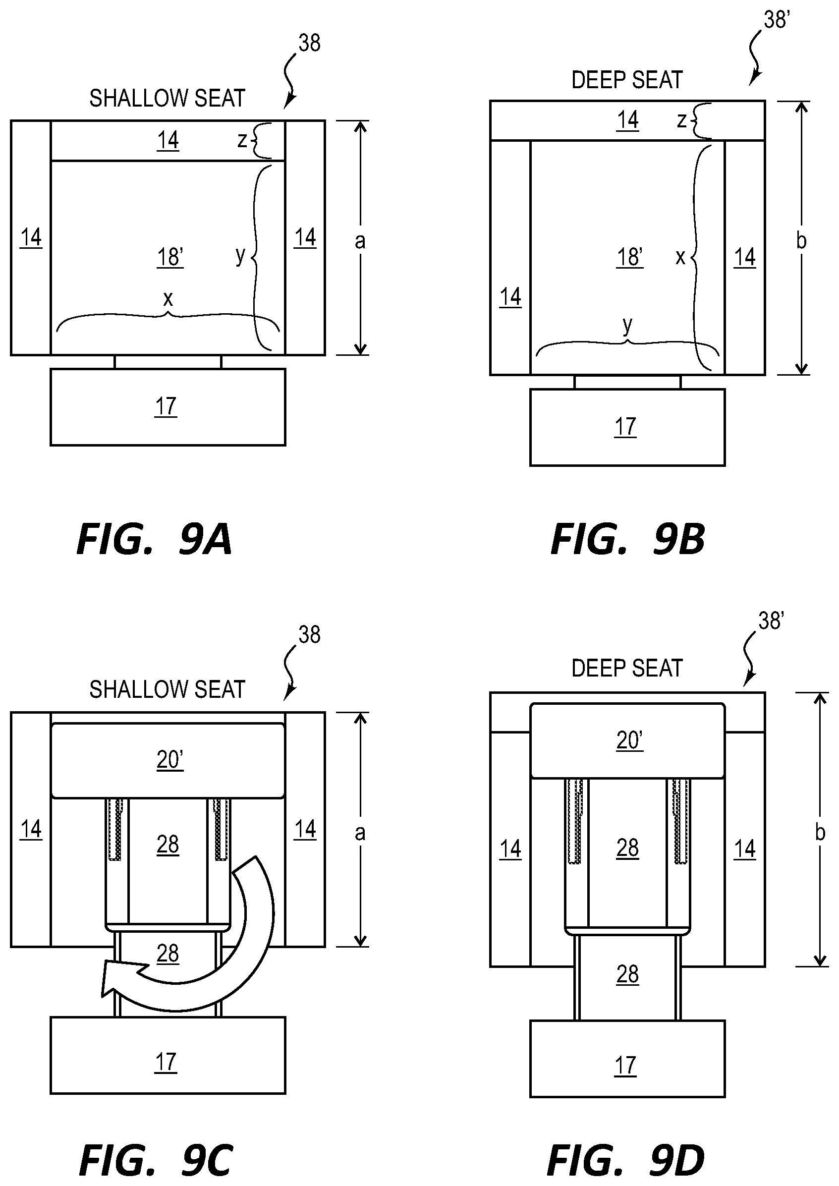 Patent US12396557 Figure 9 – Modular furniture and reclining assemblies