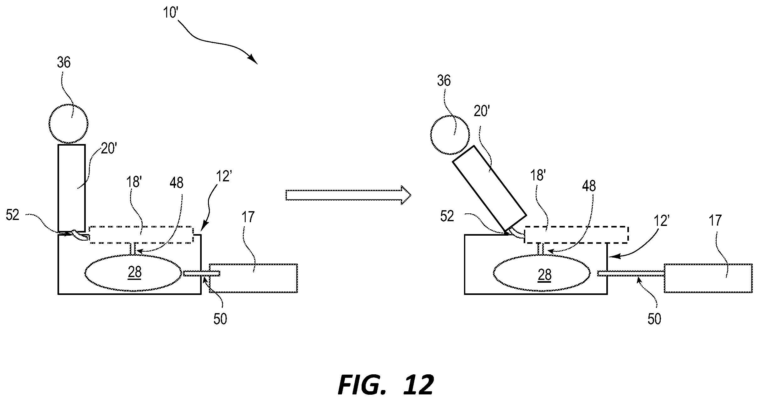 Patent US12396557 Figure 12 – Modular furniture and reclining assemblies